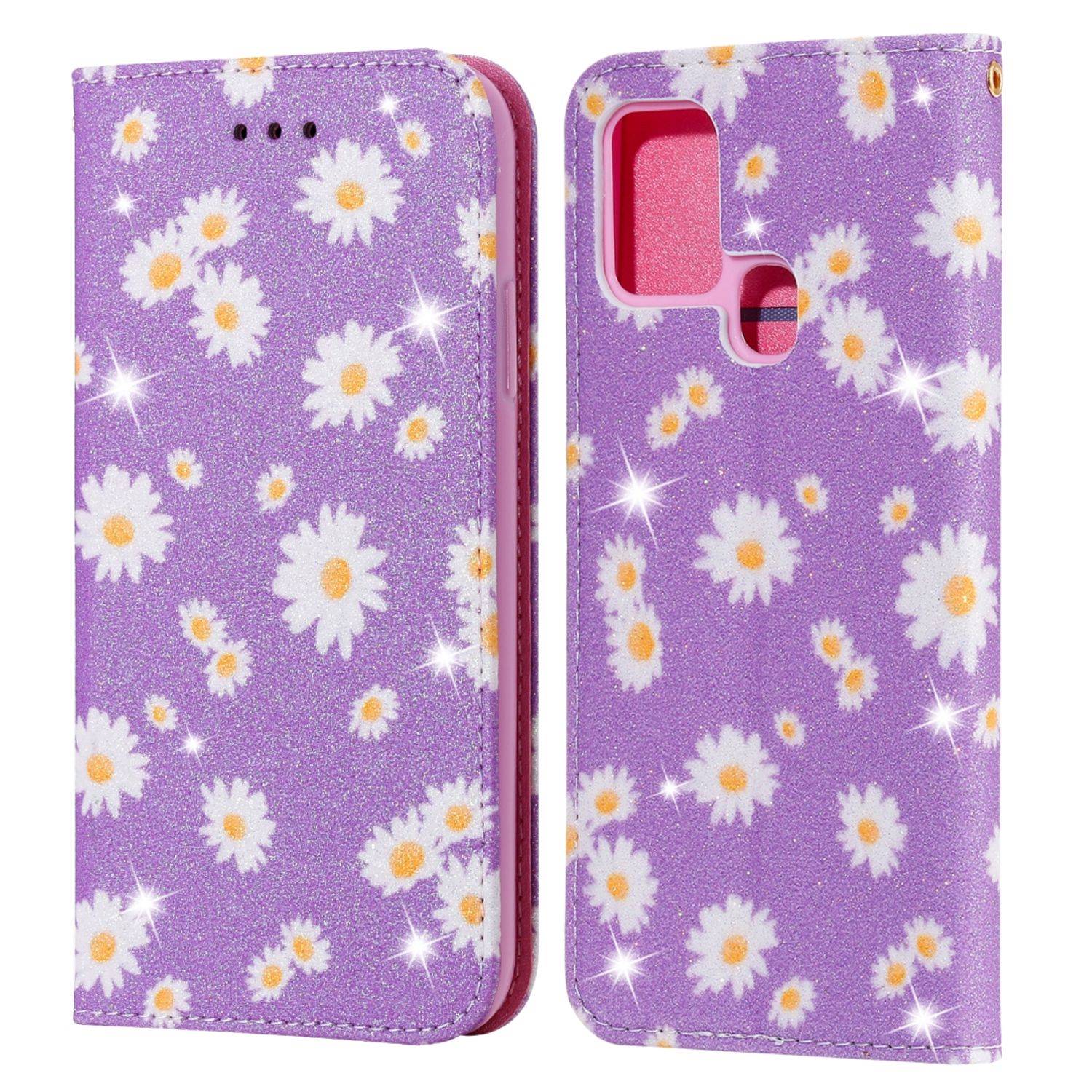 Hülle kompatibel mit Samsung Galaxy A21s Kunstleder Handyhülle - Handy Case Violett