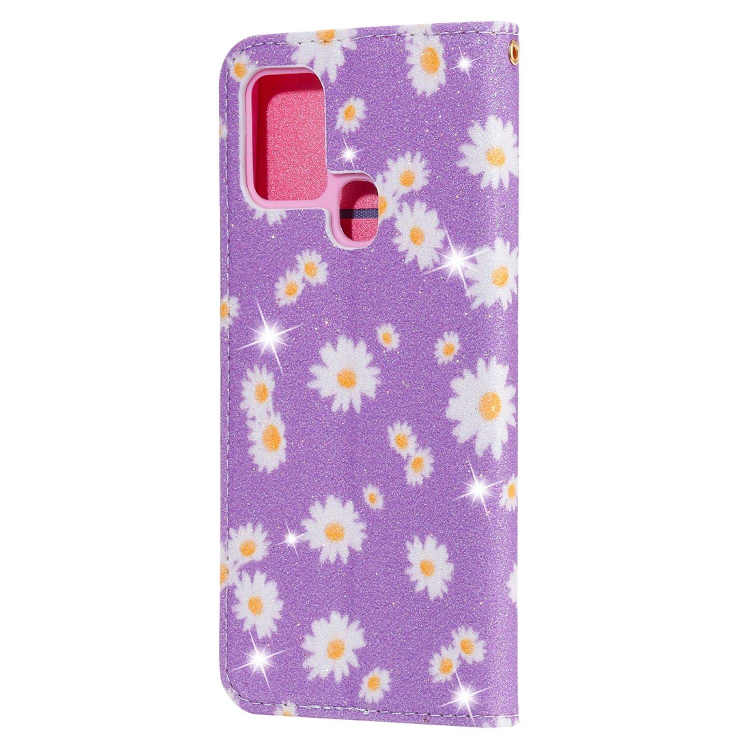 Hülle kompatibel mit Samsung Galaxy A21s Kunstleder Handyhülle - Handy Case Violett