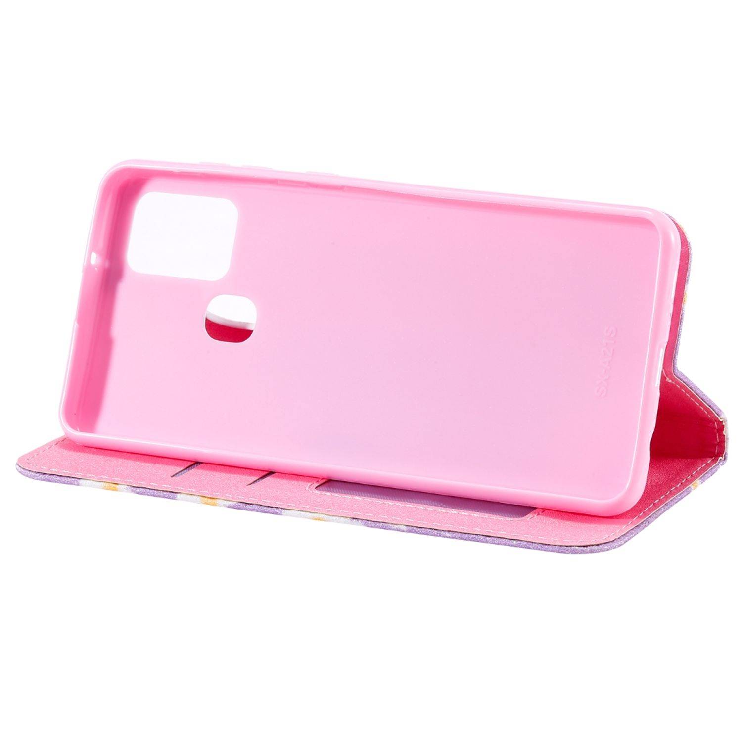 Hülle kompatibel mit Samsung Galaxy A21s Kunstleder Handyhülle - Handy Case Violett