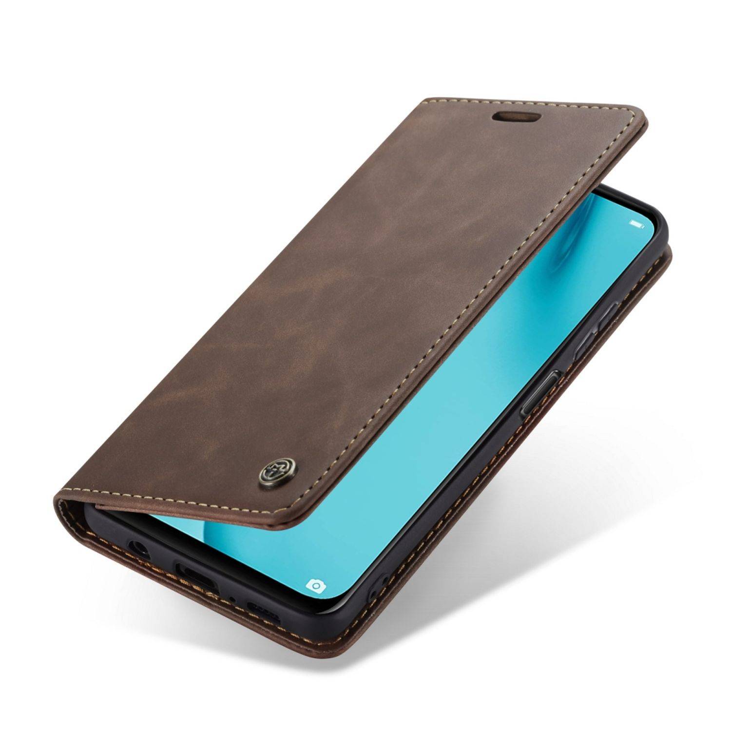 Huawei P40 Lite Handyhülle Schutztasche Bookcover Braun