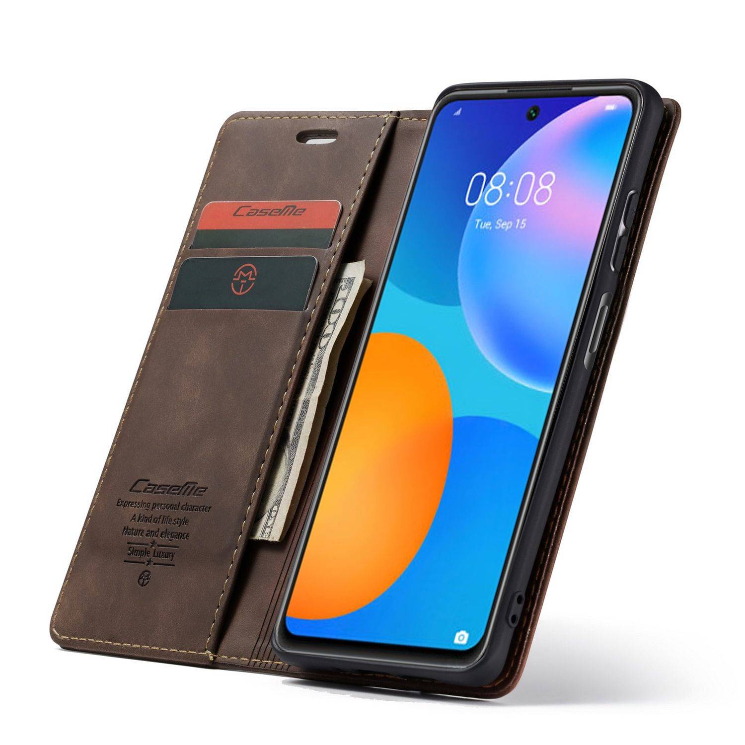 Huawei P smart 2021 Handyhülle Schutztasche Bookcover Braun