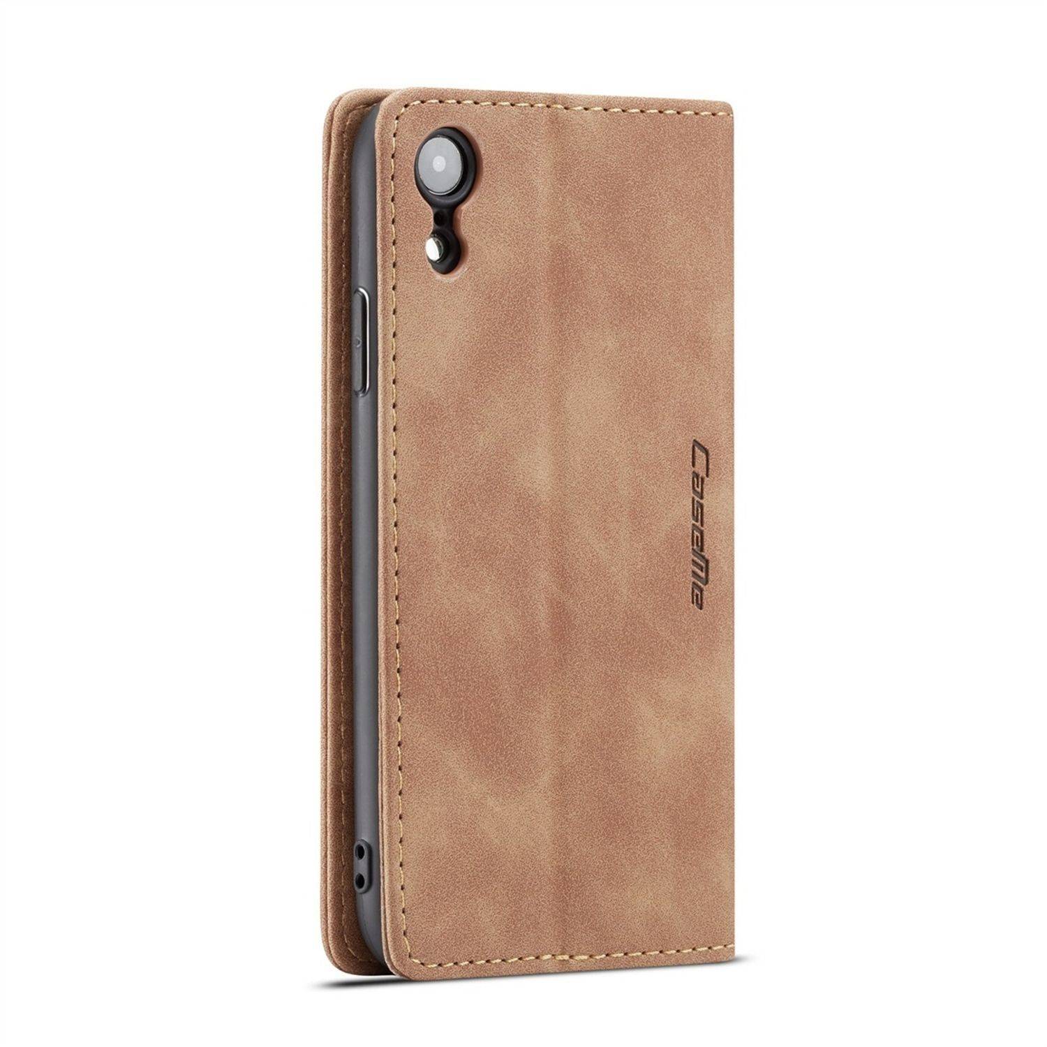 Hülle kompatibel mit Apple iPhone XR Kunstleder Handyhülle - Handy Case Braun