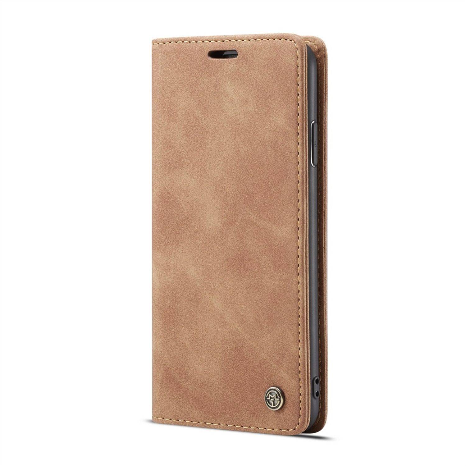 Hülle kompatibel mit Apple iPhone XR Kunstleder Handyhülle - Handy Case Braun