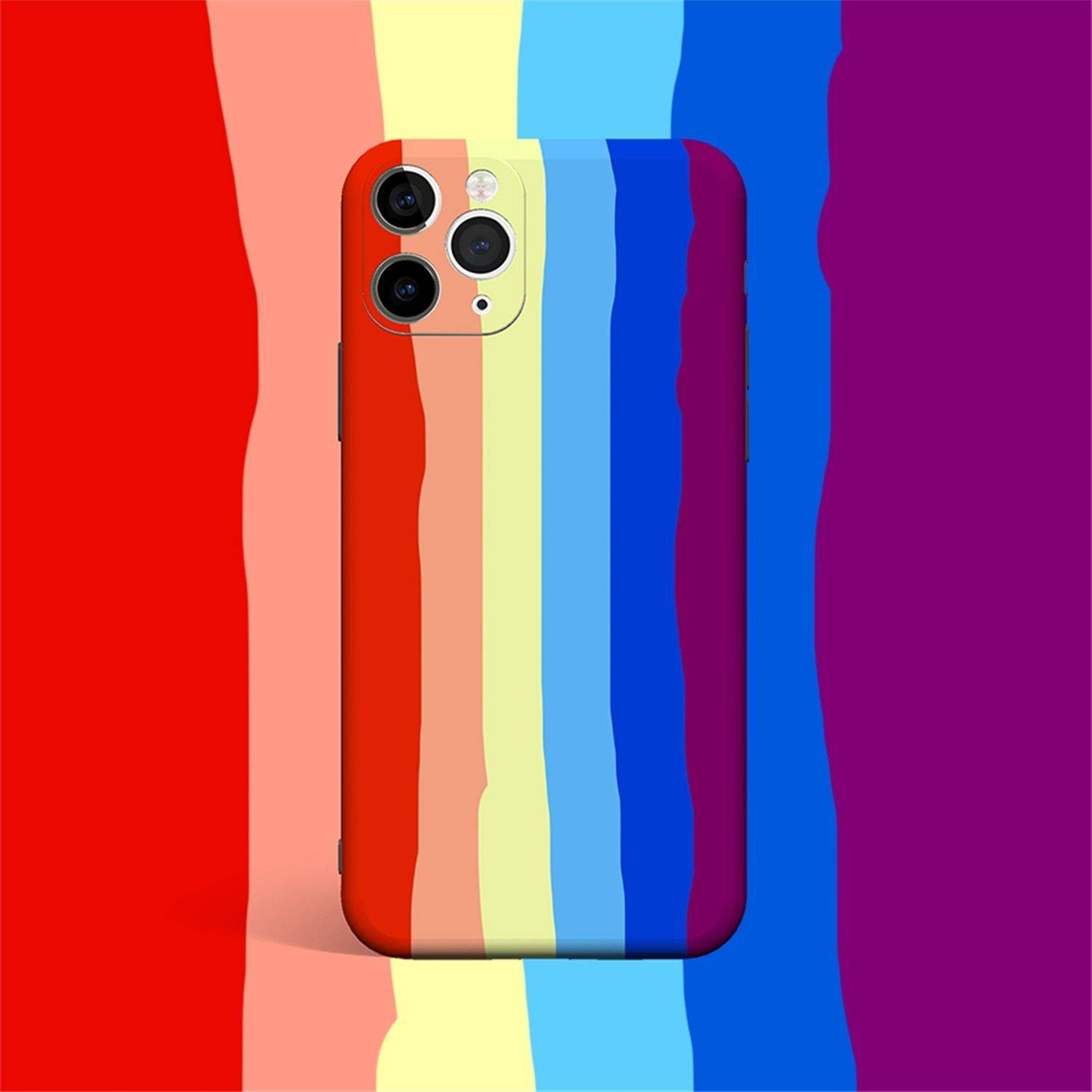 Apple iPhone 11 Pro Max Handyhülle Schutzcase Regenbogen Cover Backcover Mehrfarbig