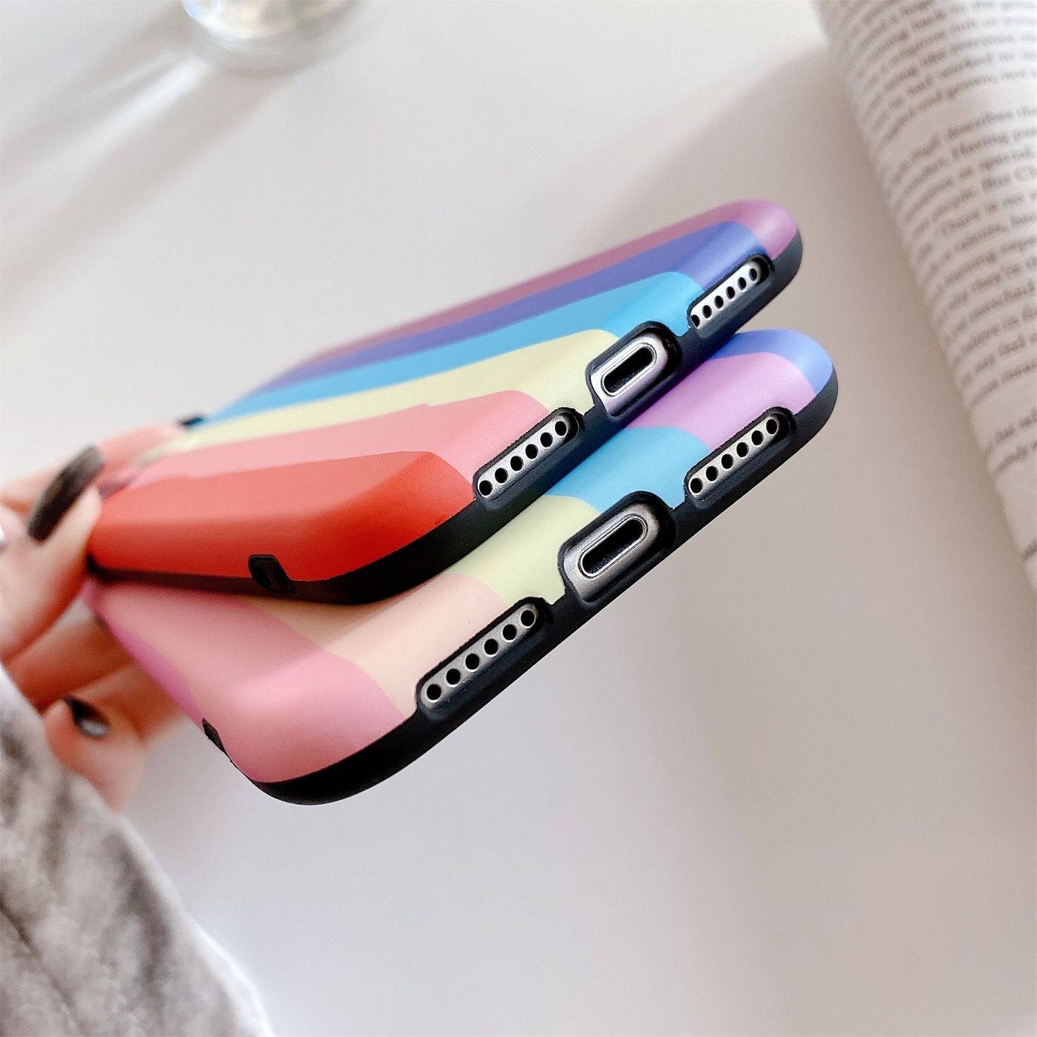Apple iPhone 11 Pro Max Handyhülle Schutzcase Regenbogen Cover Backcover Mehrfarbig