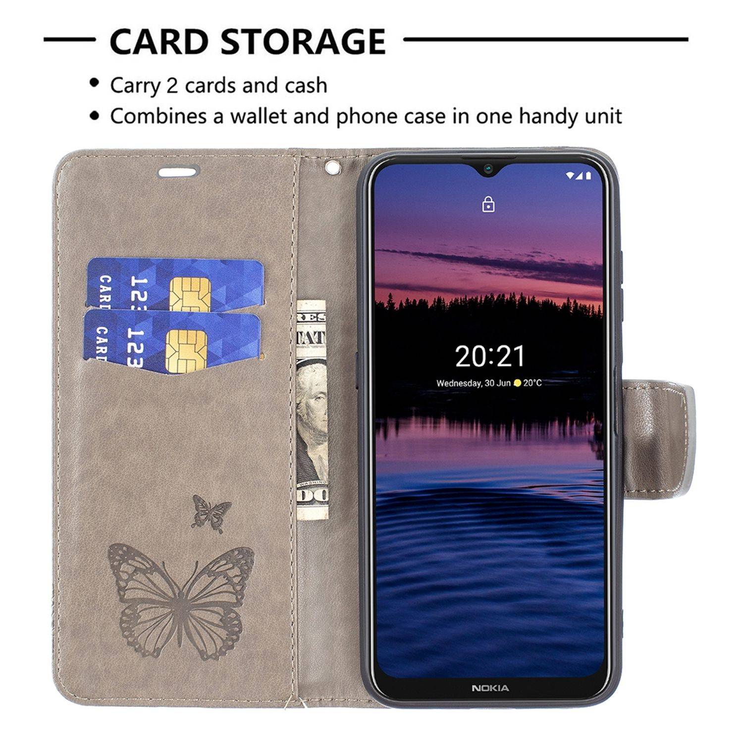 Nokia G20 Schutzhülle Handyhülle Grau