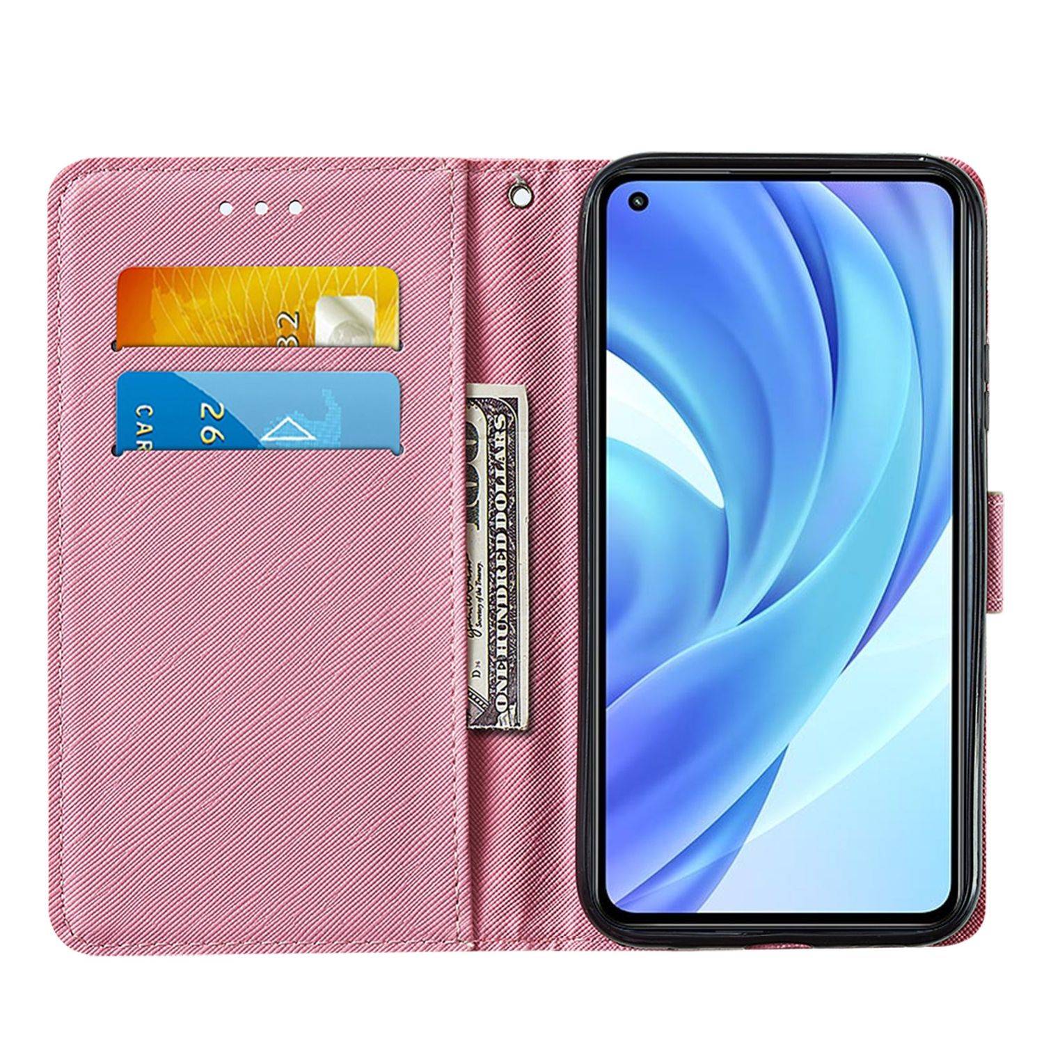 Hülle kompatibel mit Xiaomi Mi 11 Lite Kunstleder Handyhülle - Handy Case Rosa