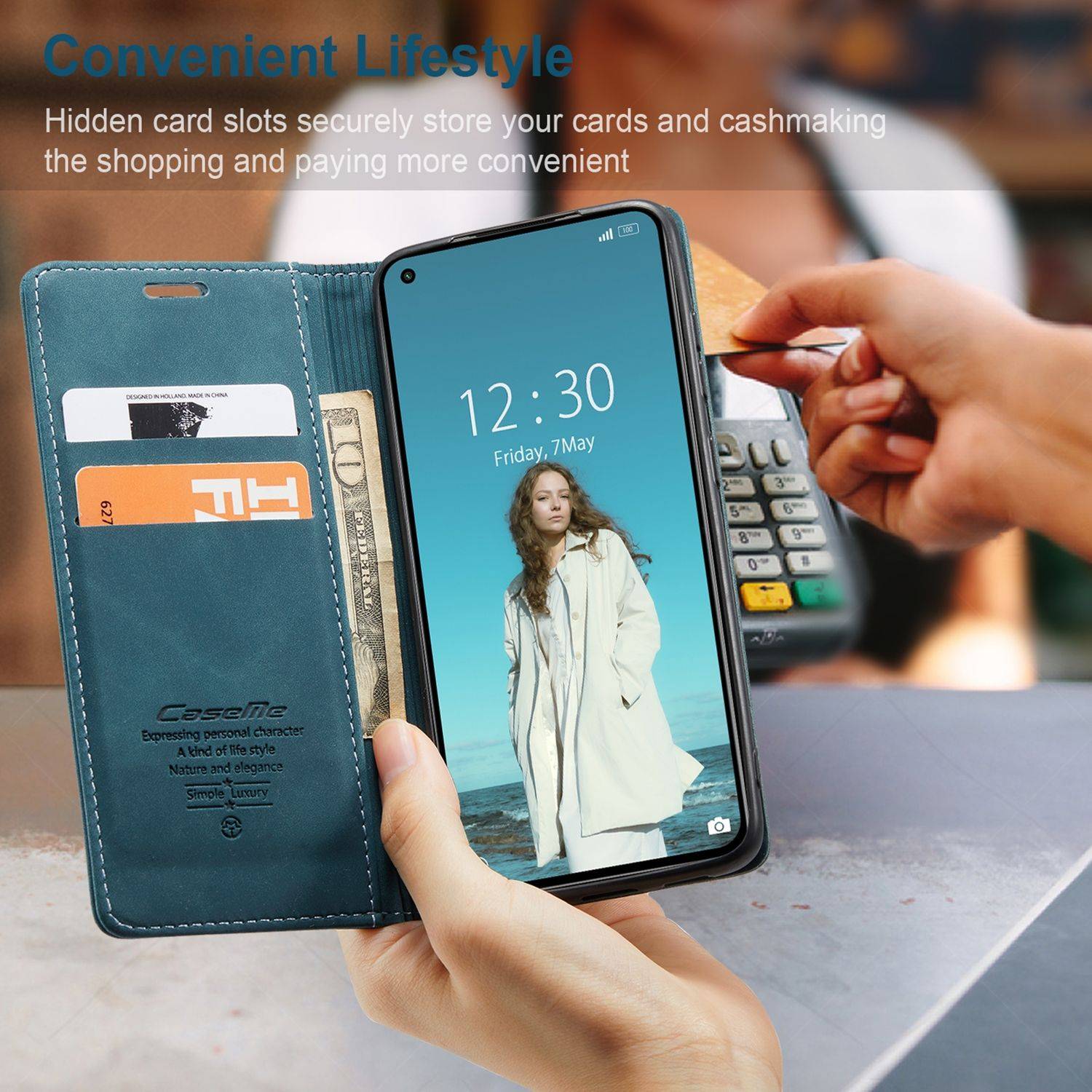 Hülle kompatibel mit Xiaomi Mi 11 Lite Kunstleder Handyhülle - Handy Case Blau