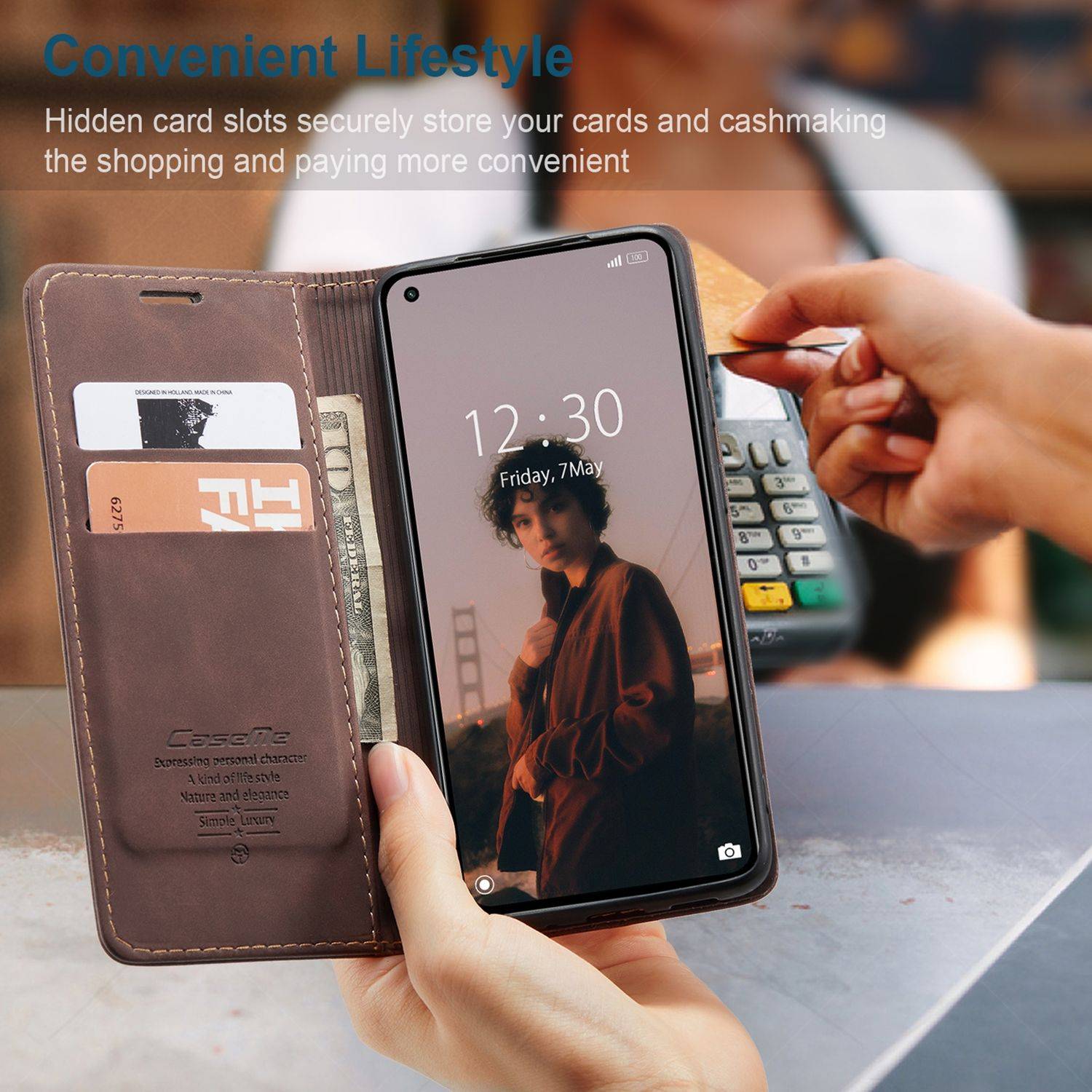 Hülle kompatibel mit Xiaomi Mi 11 Lite Kunstleder Handyhülle - Handy Case Braun