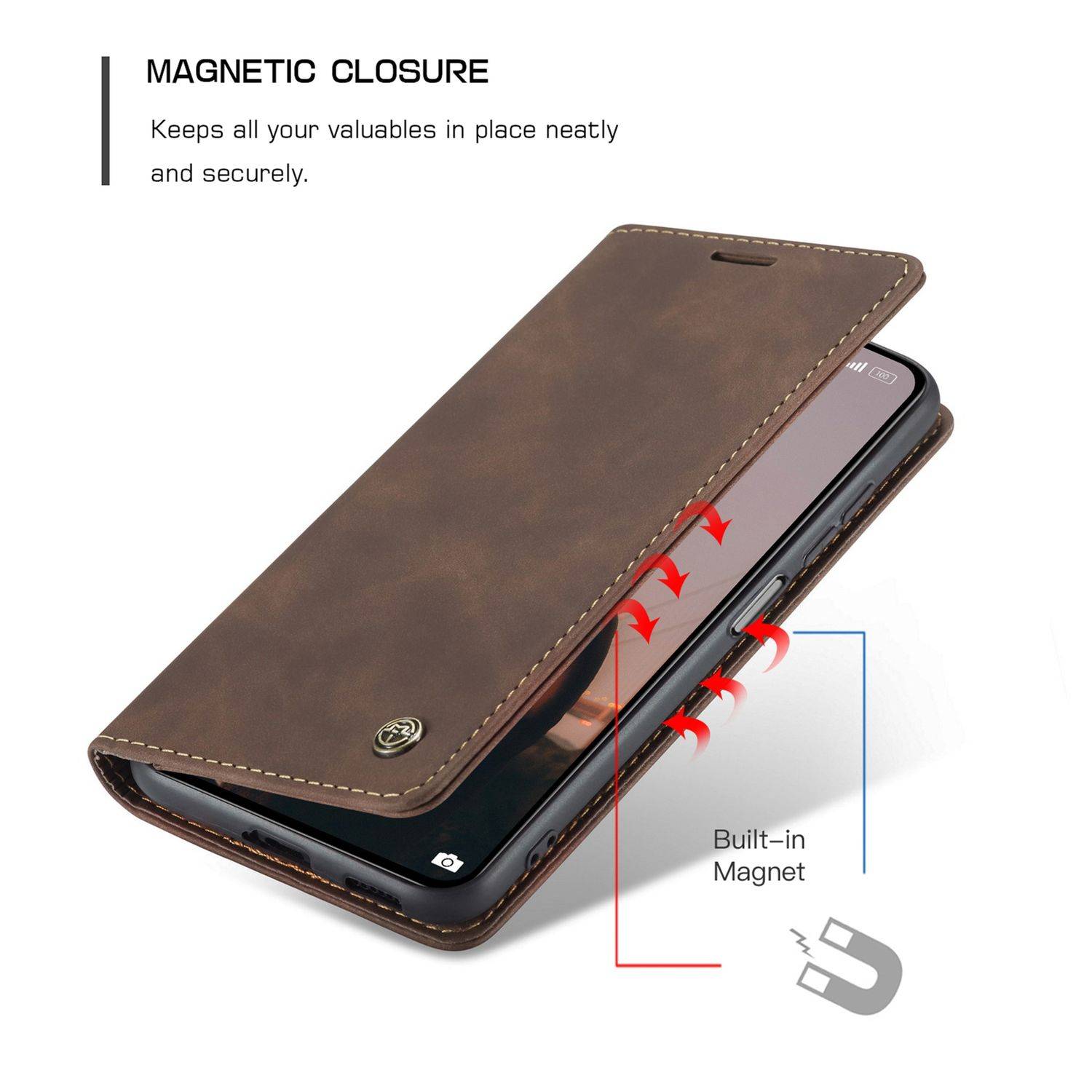 Hülle kompatibel mit Xiaomi Mi 11 Lite Kunstleder Handyhülle - Handy Case Braun