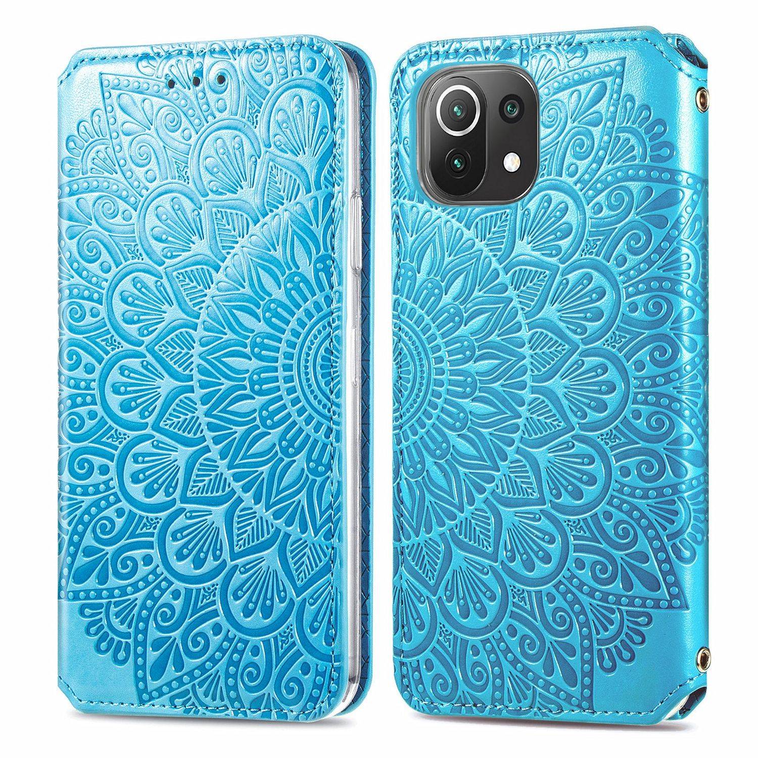 Hülle kompatibel mit Xiaomi Mi 11 Lite Kunstleder Handyhülle - Handy Case Blau