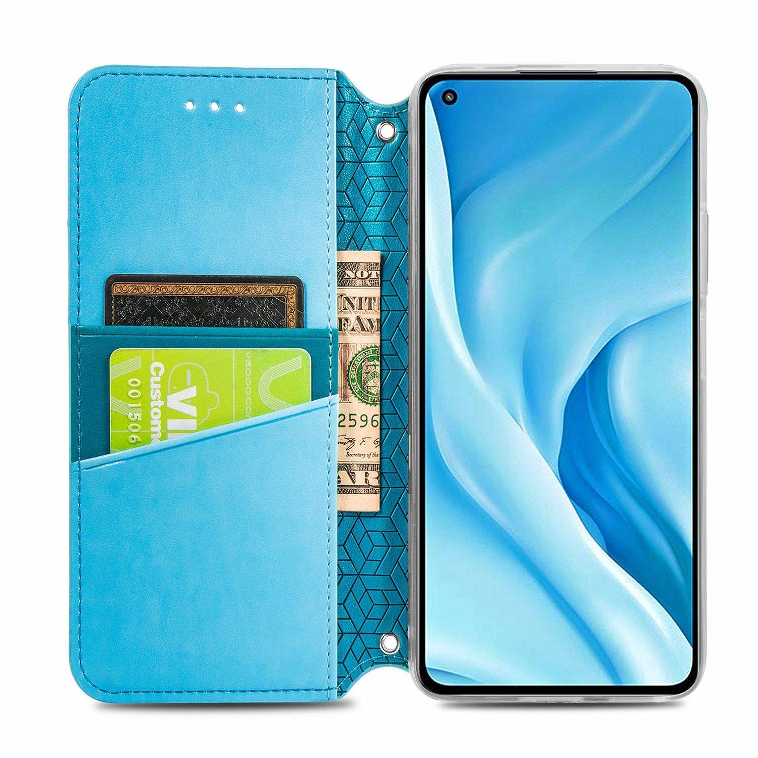 Hülle kompatibel mit Xiaomi Mi 11 Lite Kunstleder Handyhülle - Handy Case Blau