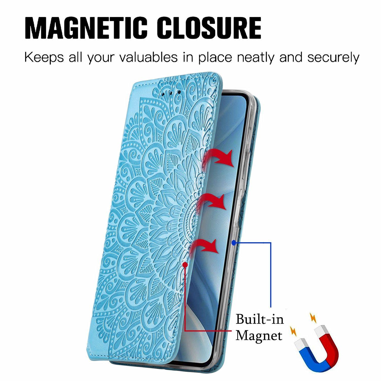 Hülle kompatibel mit Xiaomi Mi 11 Lite Kunstleder Handyhülle - Handy Case Blau
