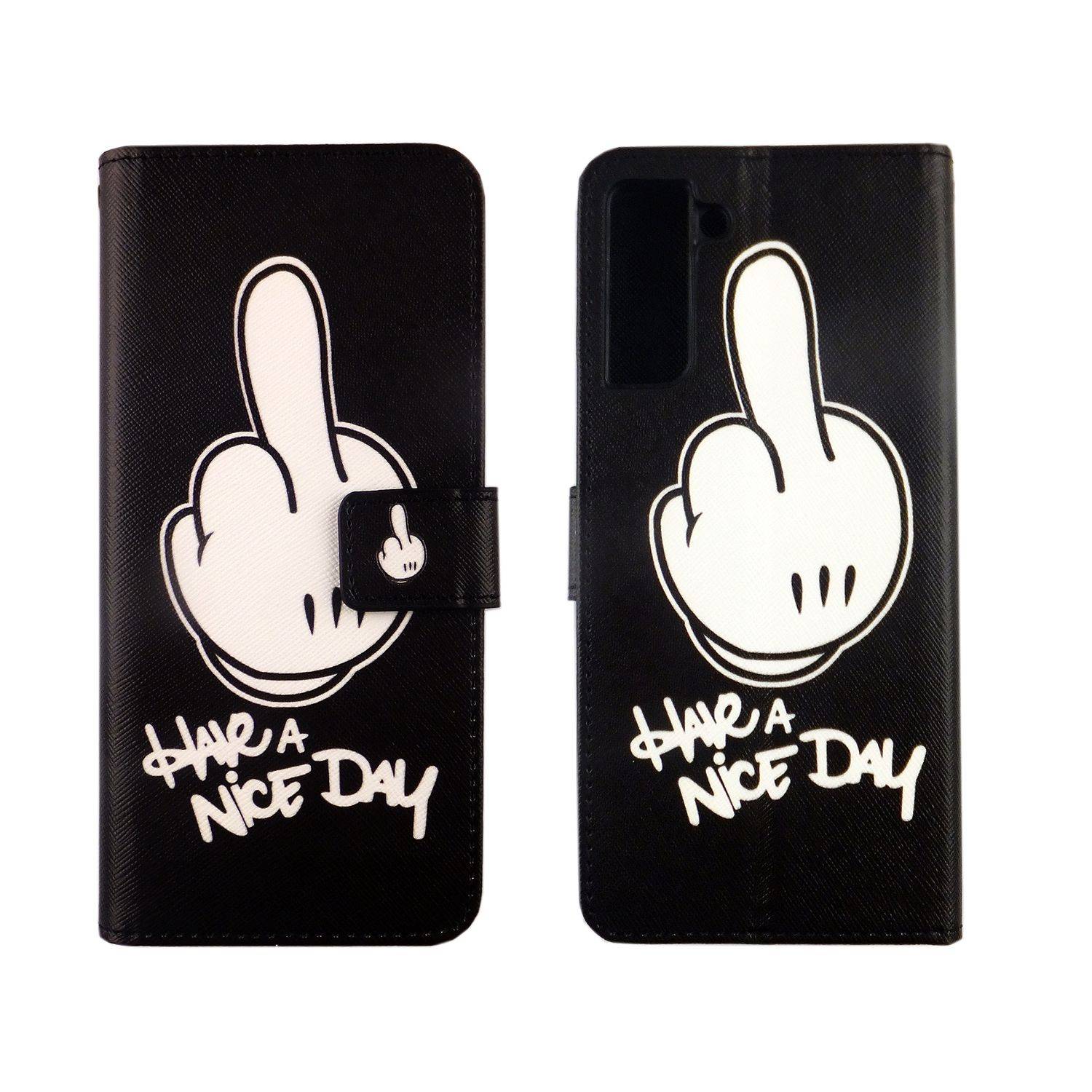 Samsung Galaxy S21 Handyhülle Bookcover Schwarz