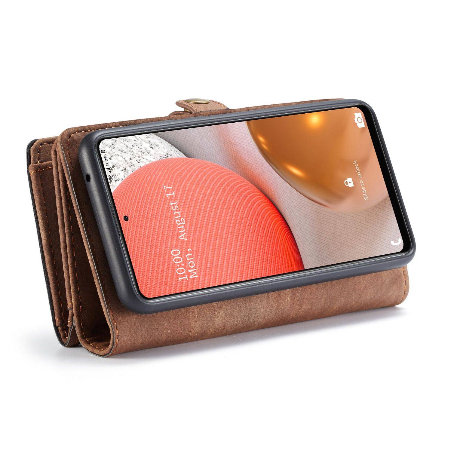 Hülle kompatibel mit Samsung Galaxy A72 5G Kunstleder Handyhülle - Handy Case Braun