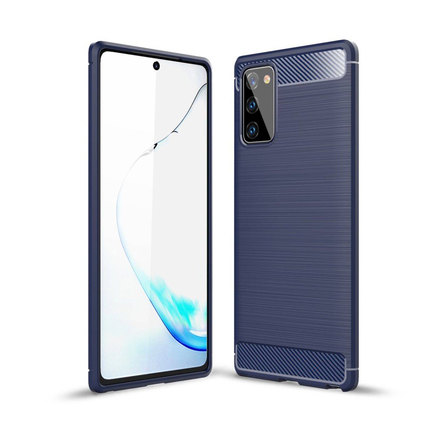 Samsung Galaxy Note 20 Handyhülle Carbon Optik Backcover Blau