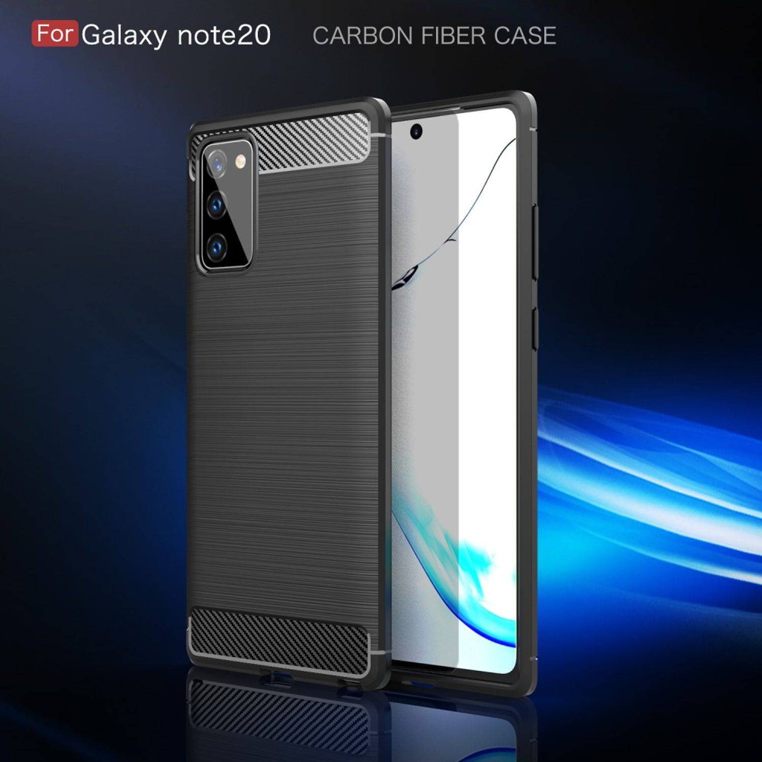Samsung Galaxy Note 20 Handyhülle Carbon Optik Backcover Blau