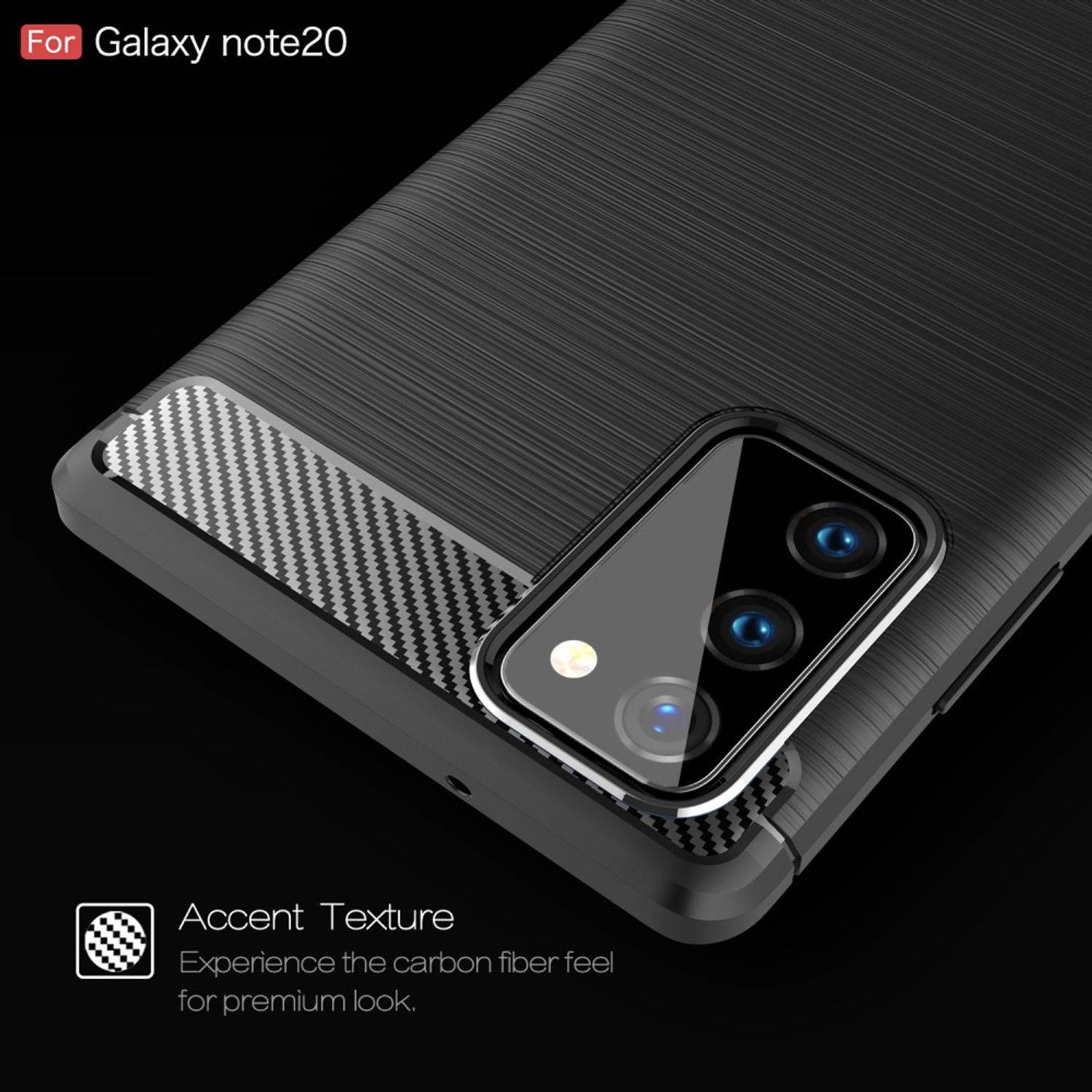 Samsung Galaxy Note 20 Handyhülle Carbon Optik Backcover Blau