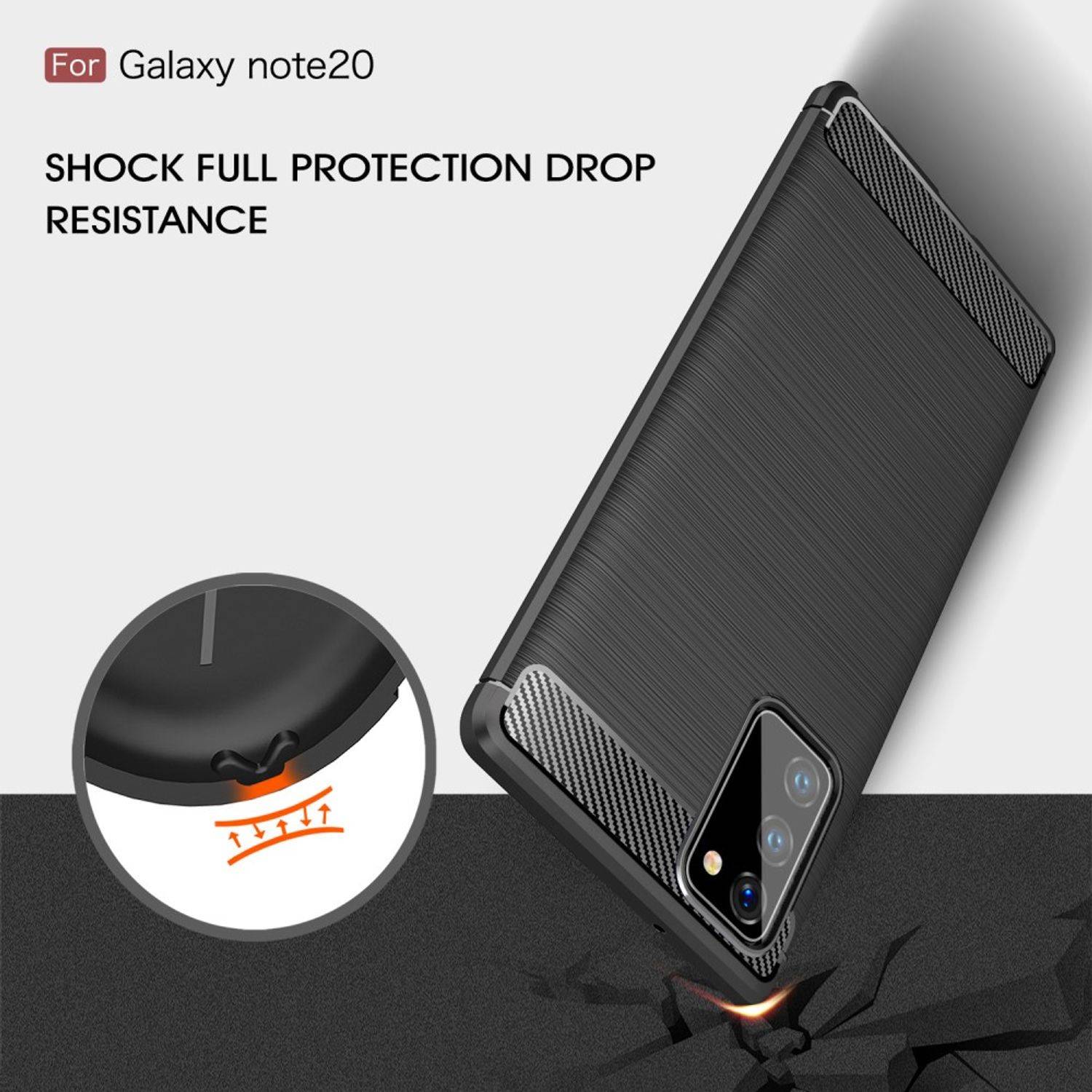 Samsung Galaxy Note 20 Handyhülle Carbon Optik Backcover Blau