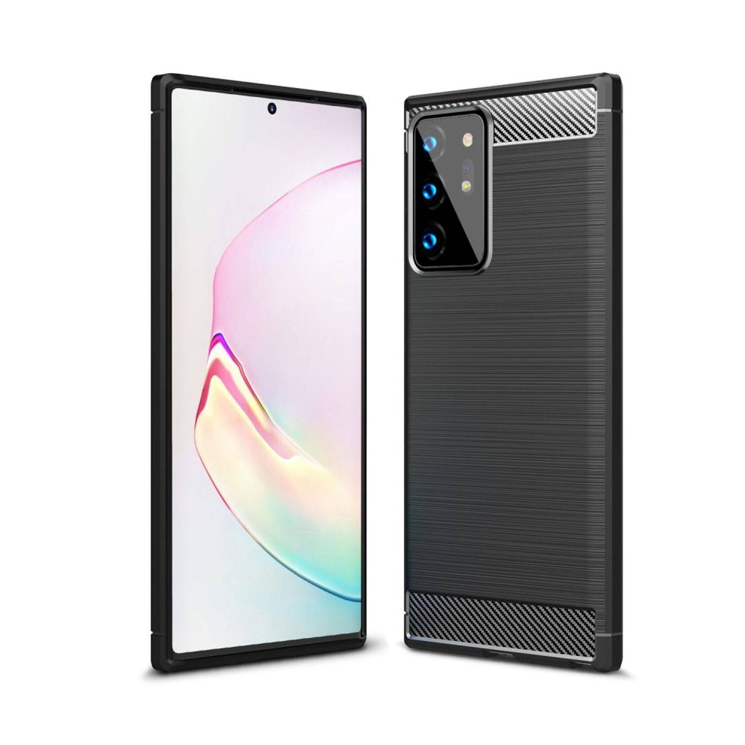 Samsung Galaxy Note 20 Ultra Handyhülle Carbon Optik Backcover Schwarz