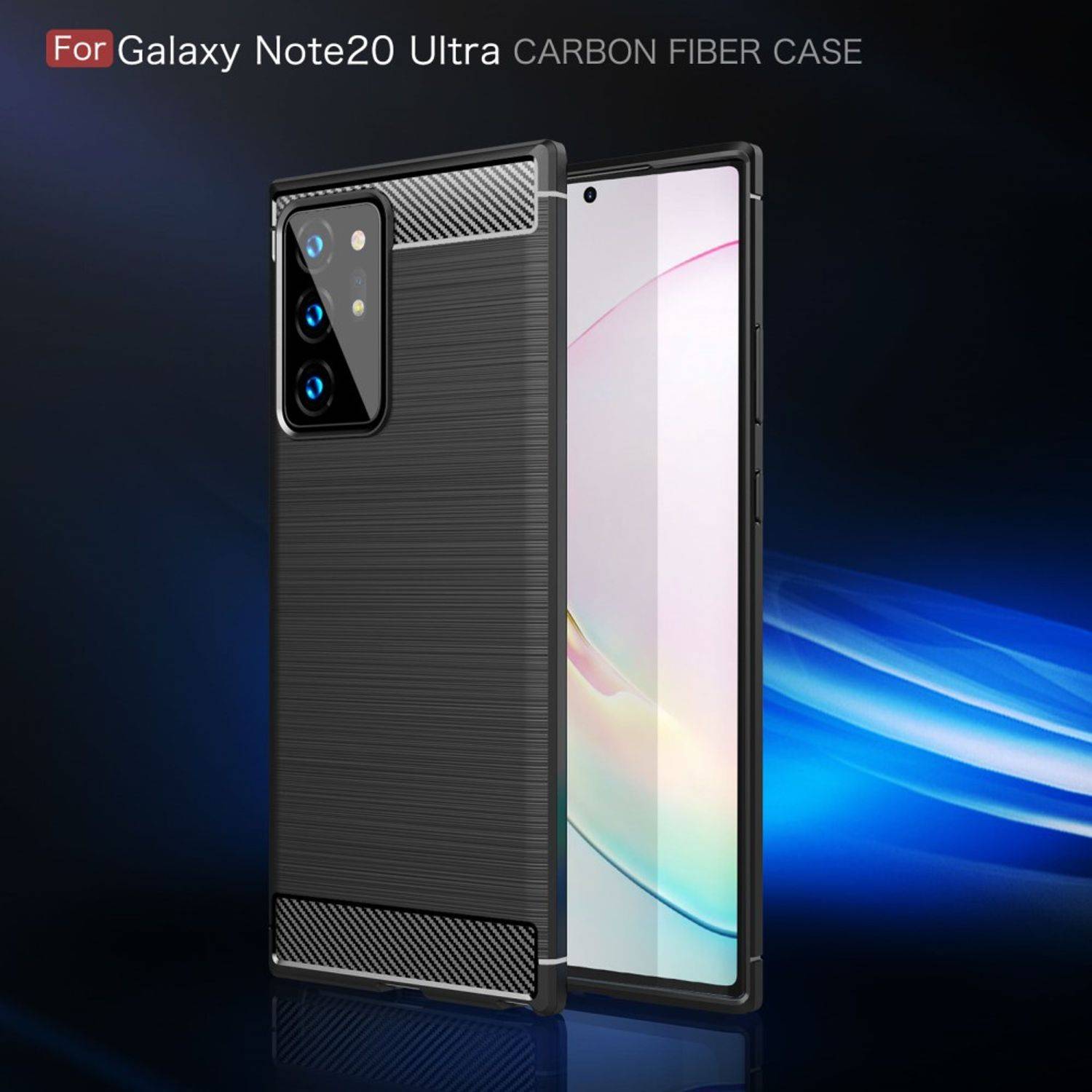 Samsung Galaxy Note 20 Ultra Handyhülle Carbon Optik Backcover Schwarz