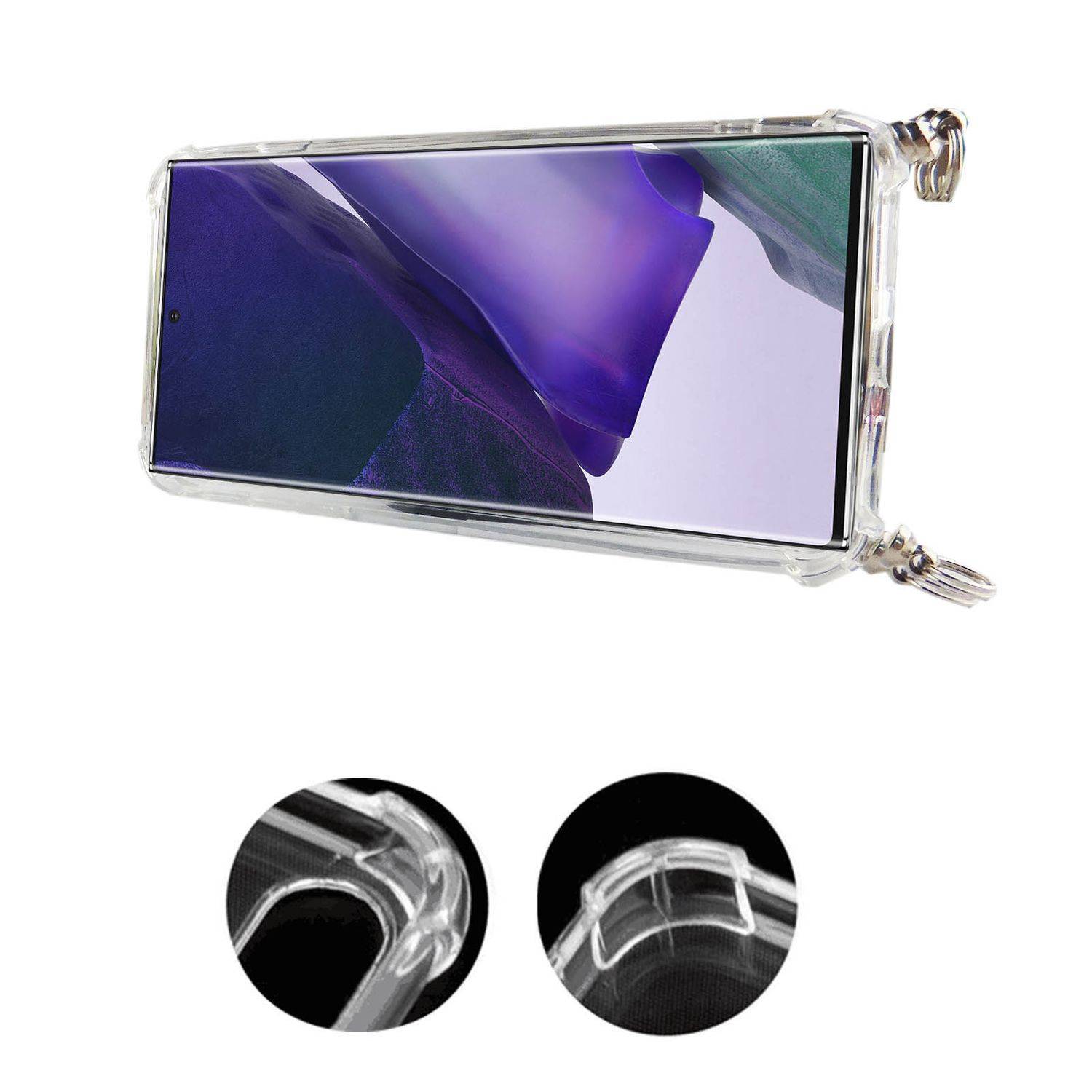 Samsung Galaxy Note 20 Ultra Handykette Handyhülle Umhängetasche Transparent