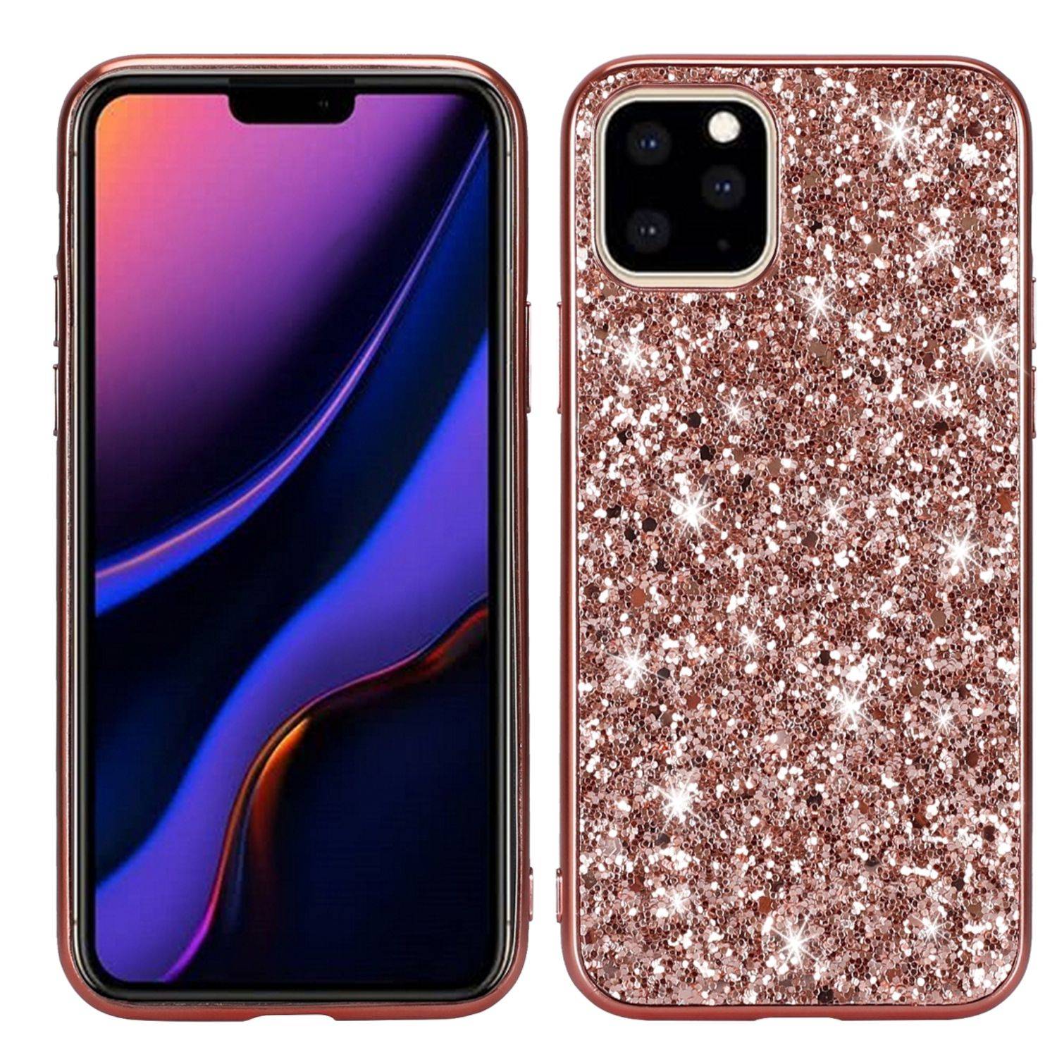 Apple iPhone 11 Handyhülle Glitzer Strass Backcover Rosa