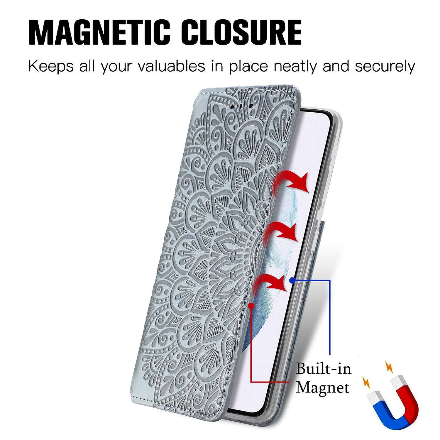 Samsung Galaxy S21 Handyhülle Bookcover Grau