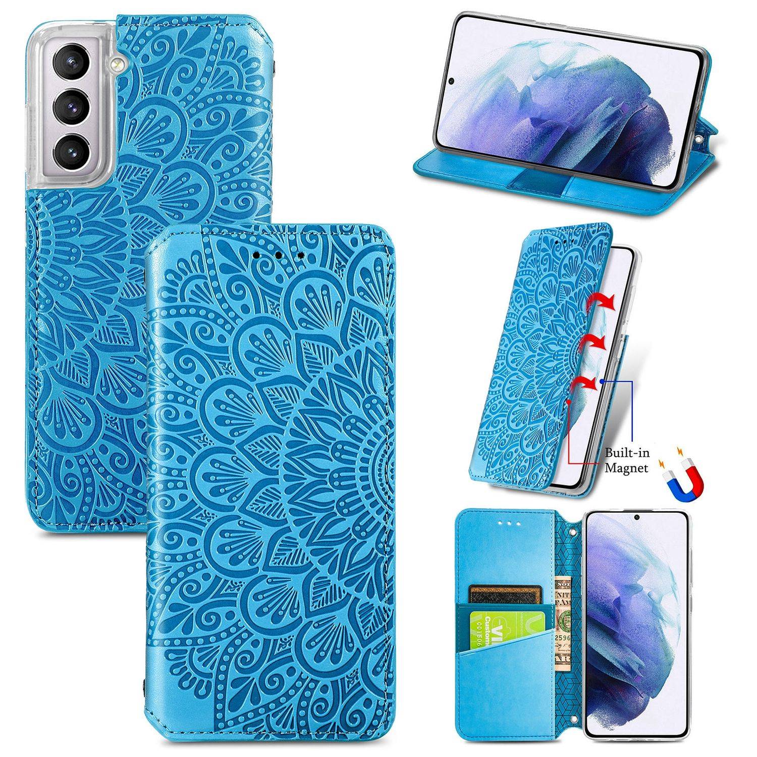 Samsung Galaxy S21 Plus Handyhülle Bookcover Blau