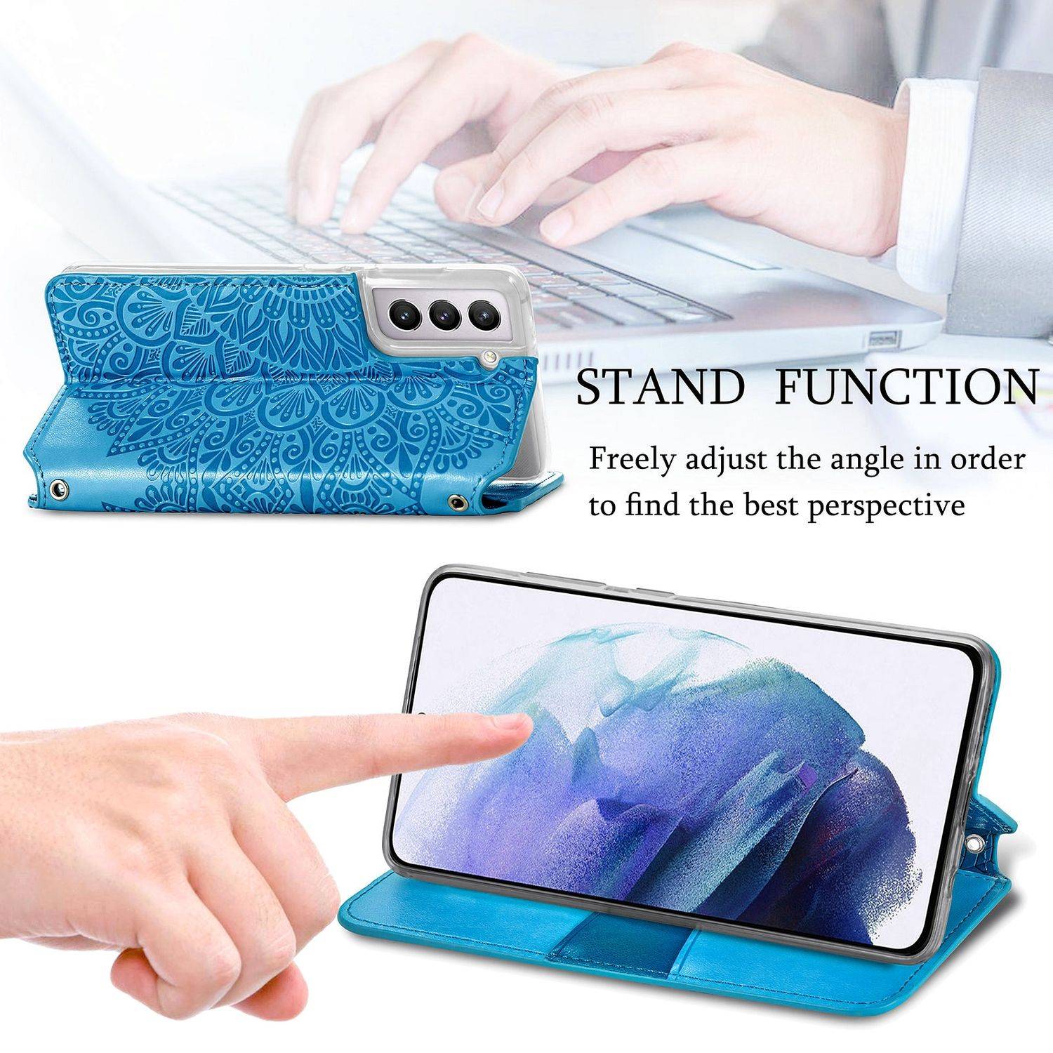 Samsung Galaxy S21 Plus Handyhülle Bookcover Blau
