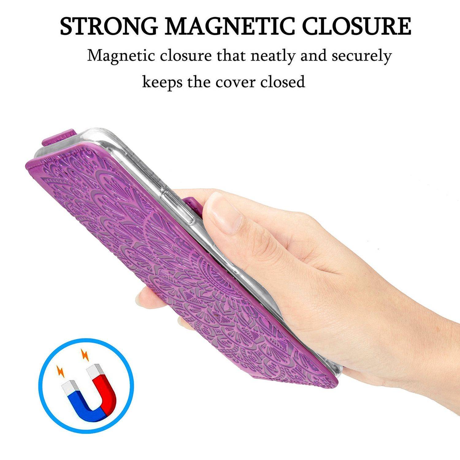 Hülle kompatibel mit Samsung Galaxy S21 Plus Kunstleder Handyhülle - Handy Case Violett