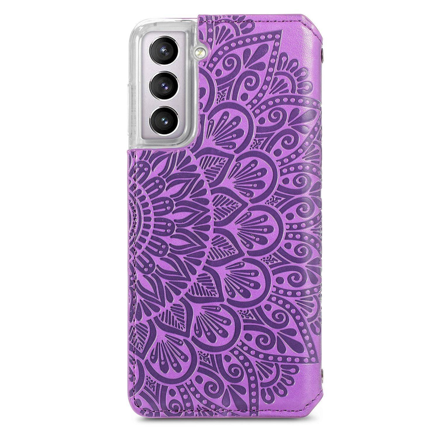Hülle kompatibel mit Samsung Galaxy S21 Plus Kunstleder Handyhülle - Handy Case Violett