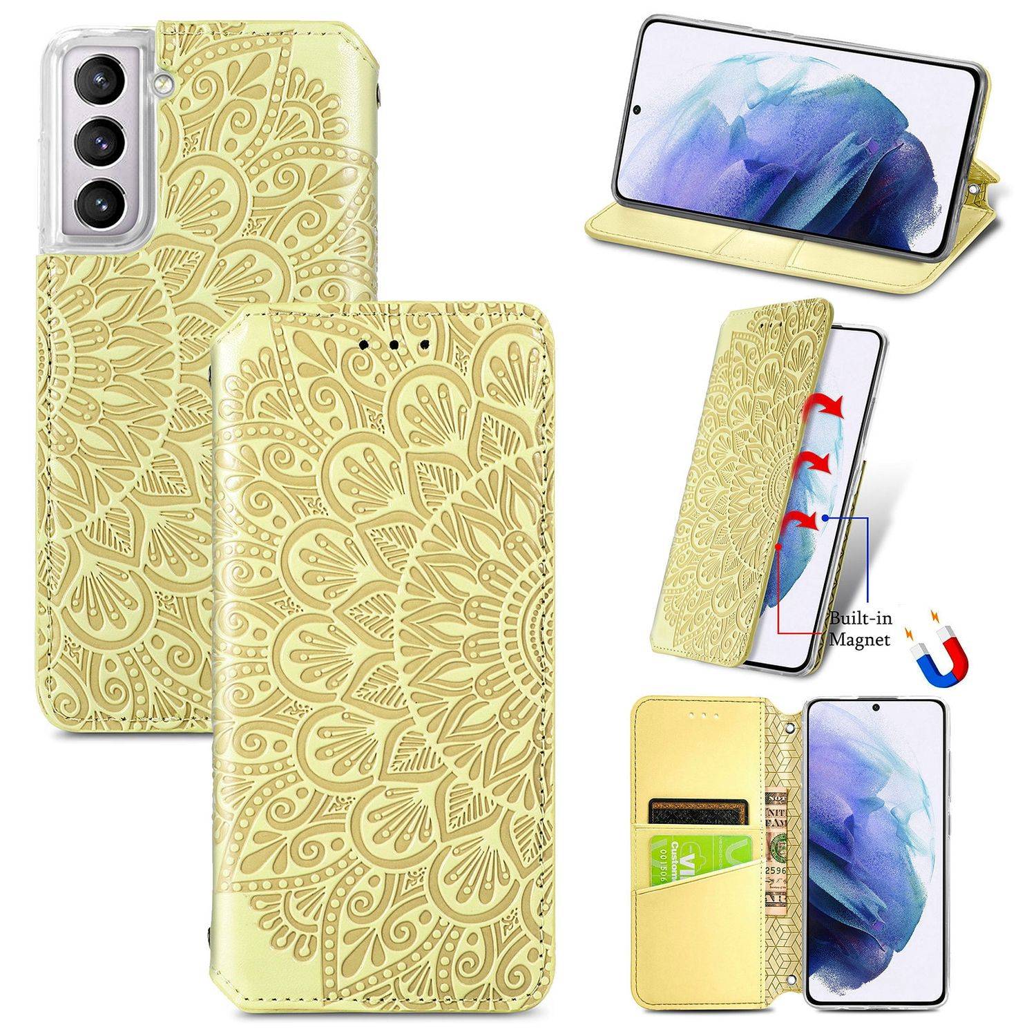 Samsung Galaxy S21 Plus Handyhülle Bookcover Gelb