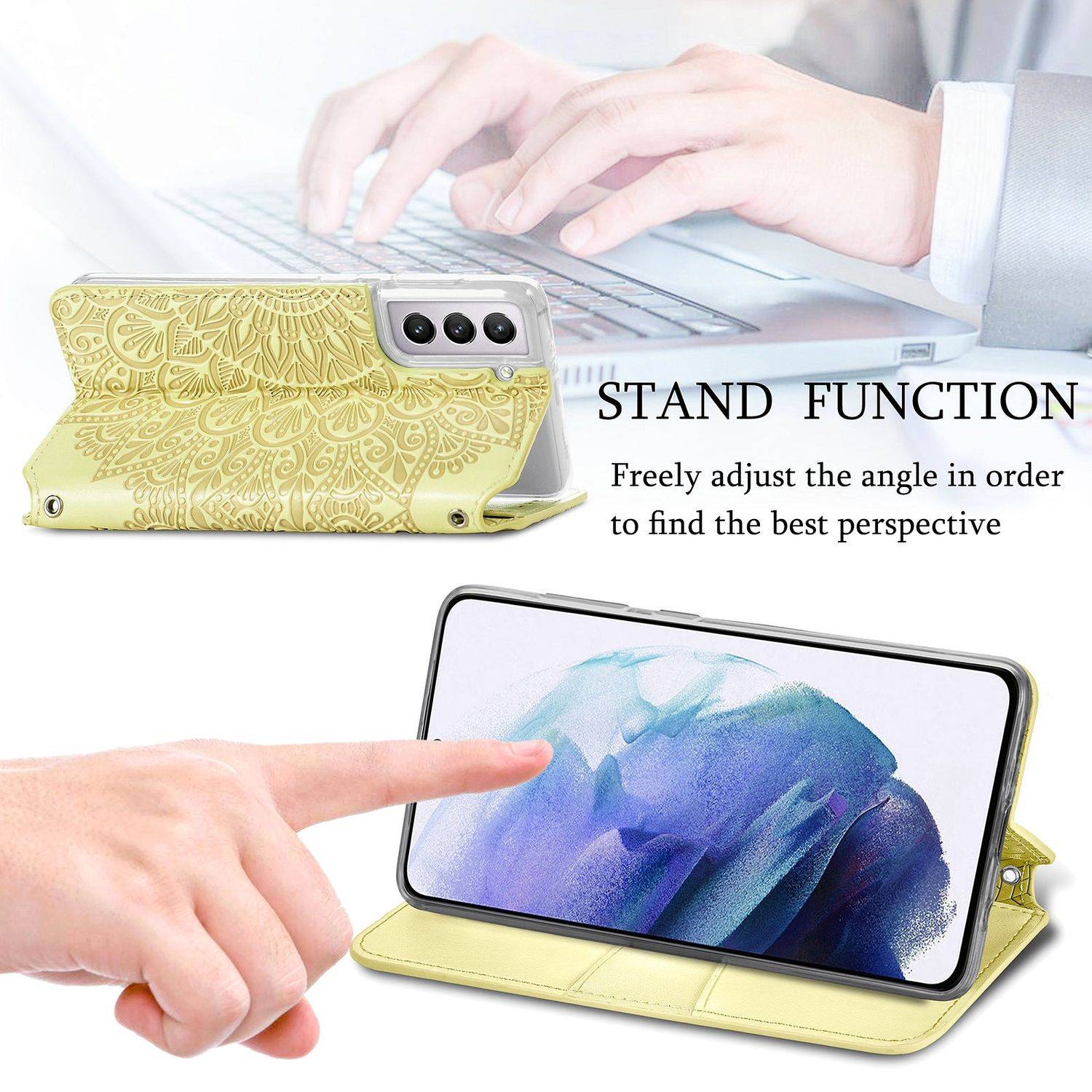 Samsung Galaxy S21 Plus Handyhülle Bookcover Gelb
