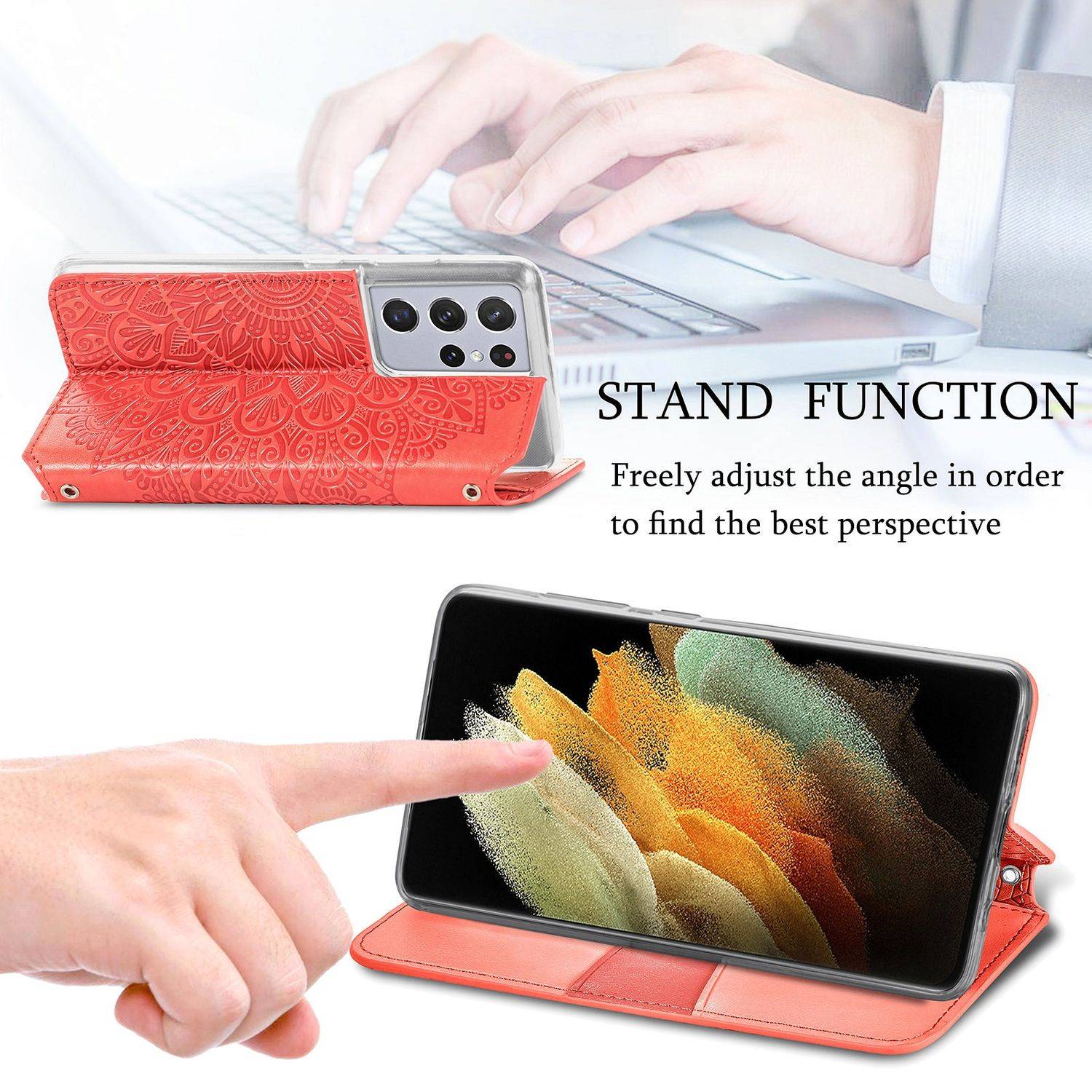 Samsung Galaxy S21 Ultra Handyhülle Bookcover Rot