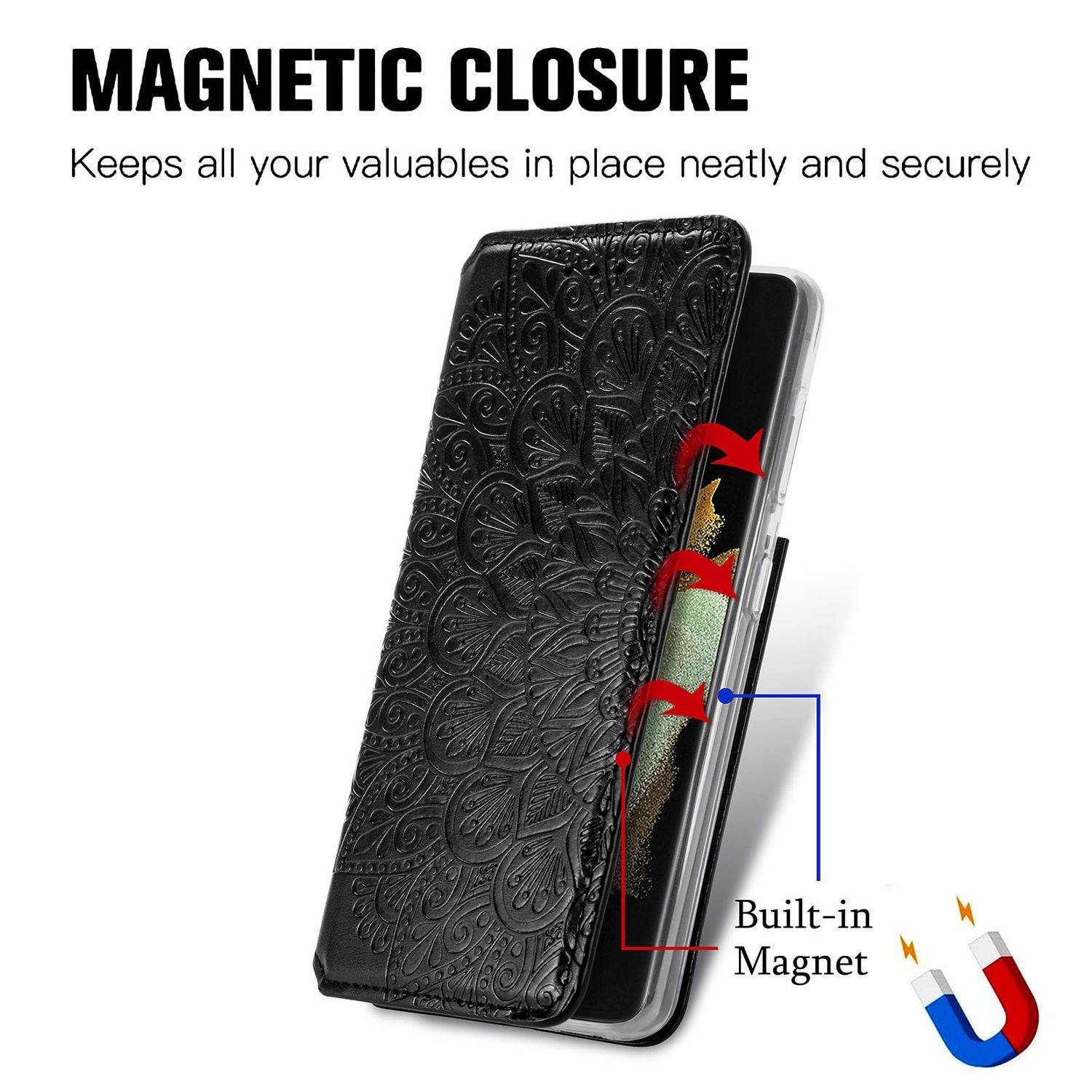 Samsung Galaxy S21 Ultra Handyhülle Bookcover Schwarz