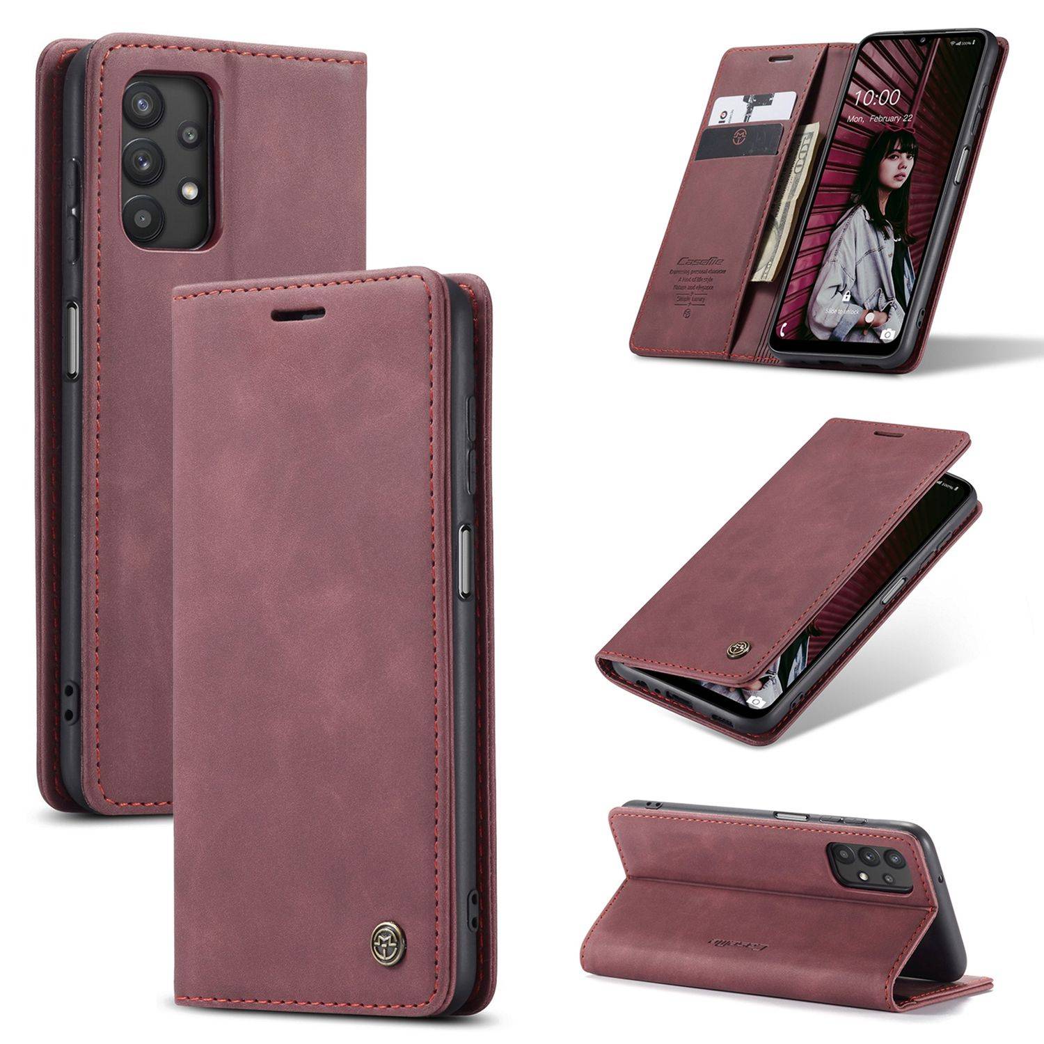 Samsung Galaxy A32 5G Handyhülle Bookcover Rot