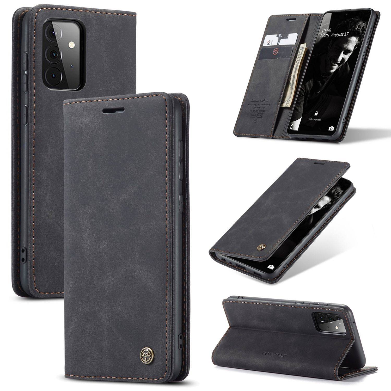 Samsung Galaxy A72 5G Handyhülle Bookcover Schwarz