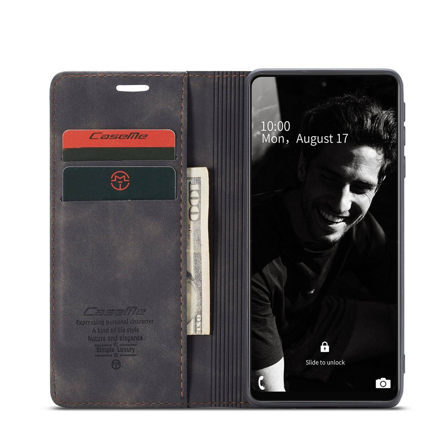 Samsung Galaxy A72 5G Handyhülle Bookcover Schwarz