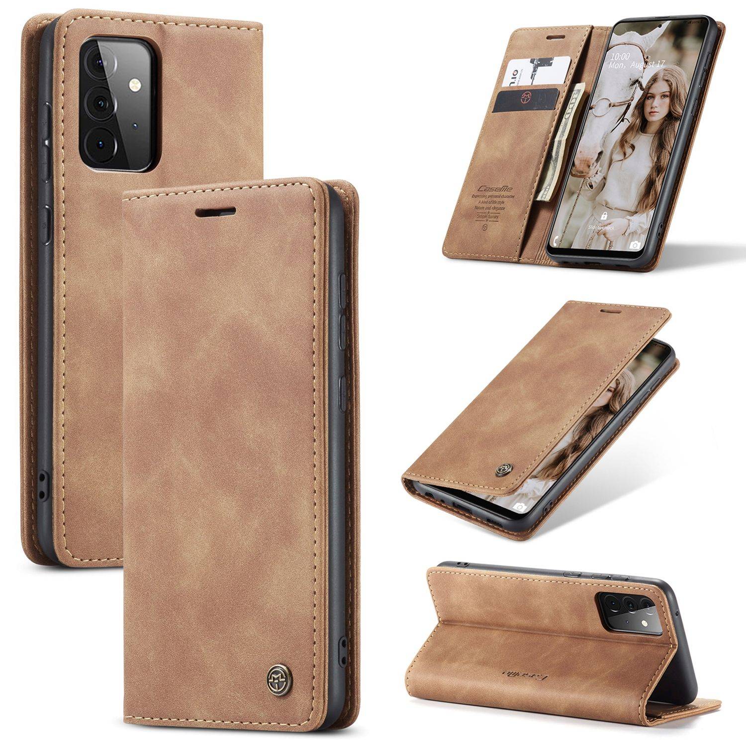 Samsung Galaxy A72 5G Handyhülle Bookcover Braun