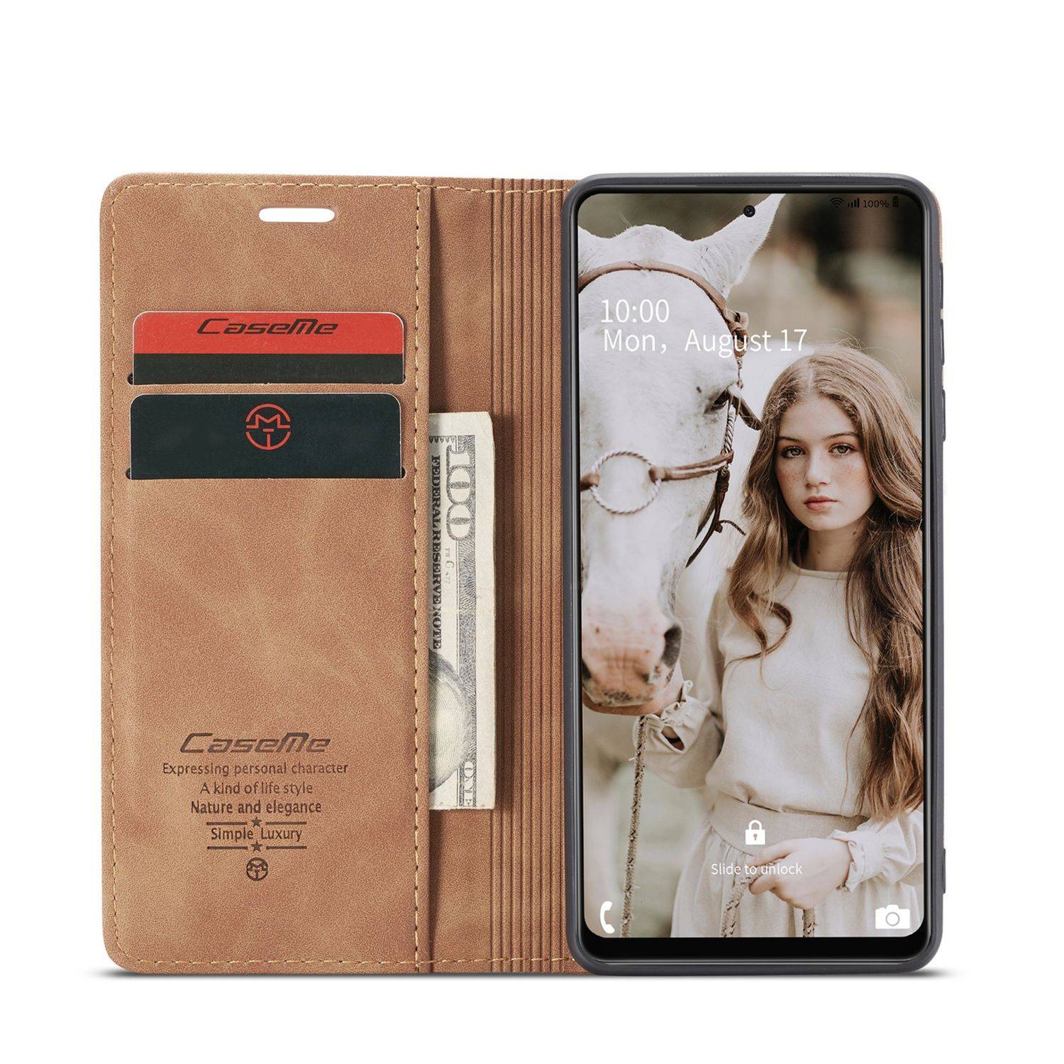 Samsung Galaxy A72 5G Handyhülle Bookcover Braun