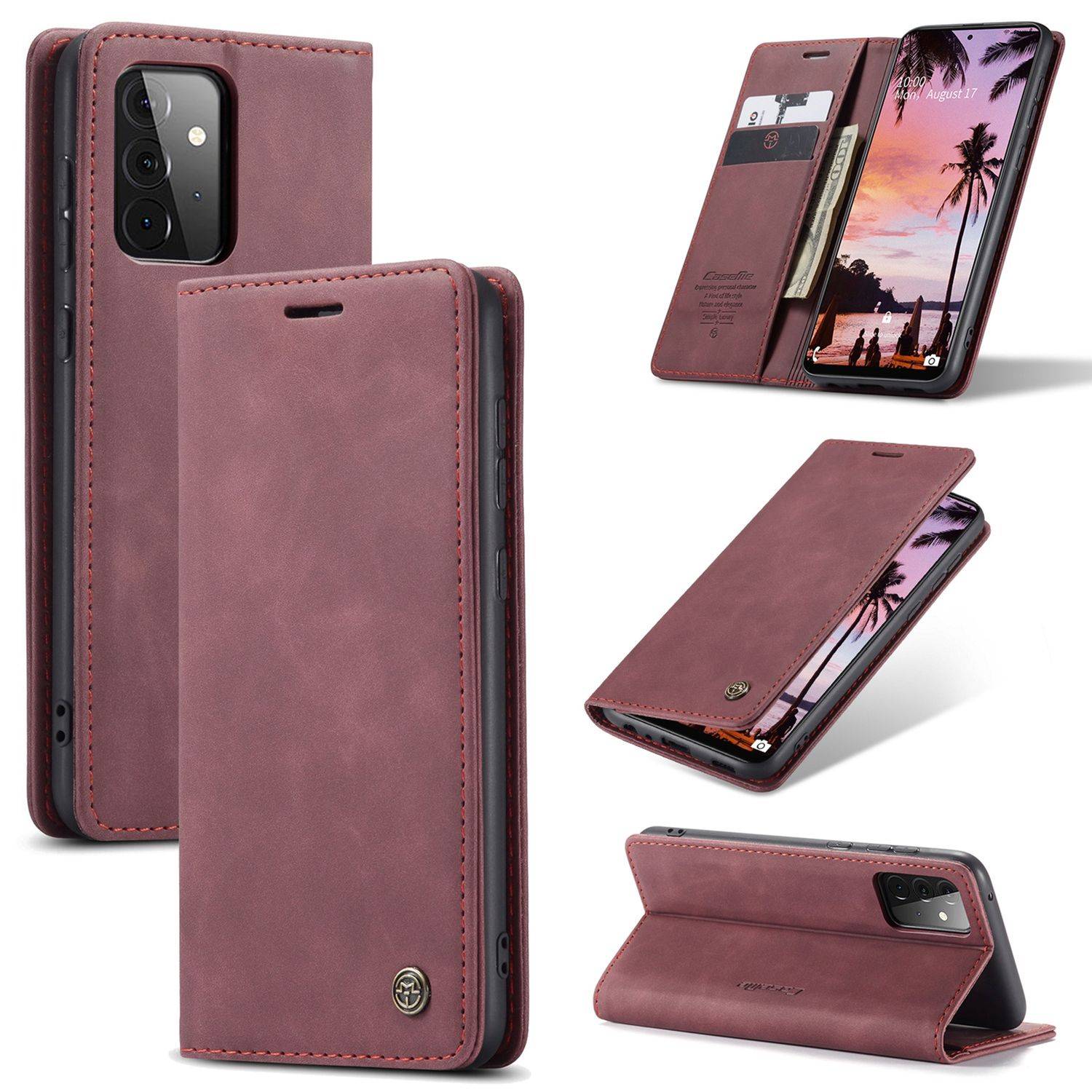 Samsung Galaxy A72 5G Handyhülle Bookcover Rot