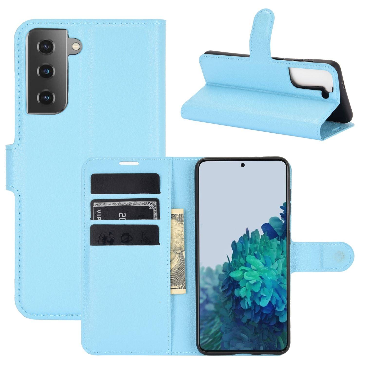 Samsung Galaxy S21 Plus Handyhülle Bookcover Blau