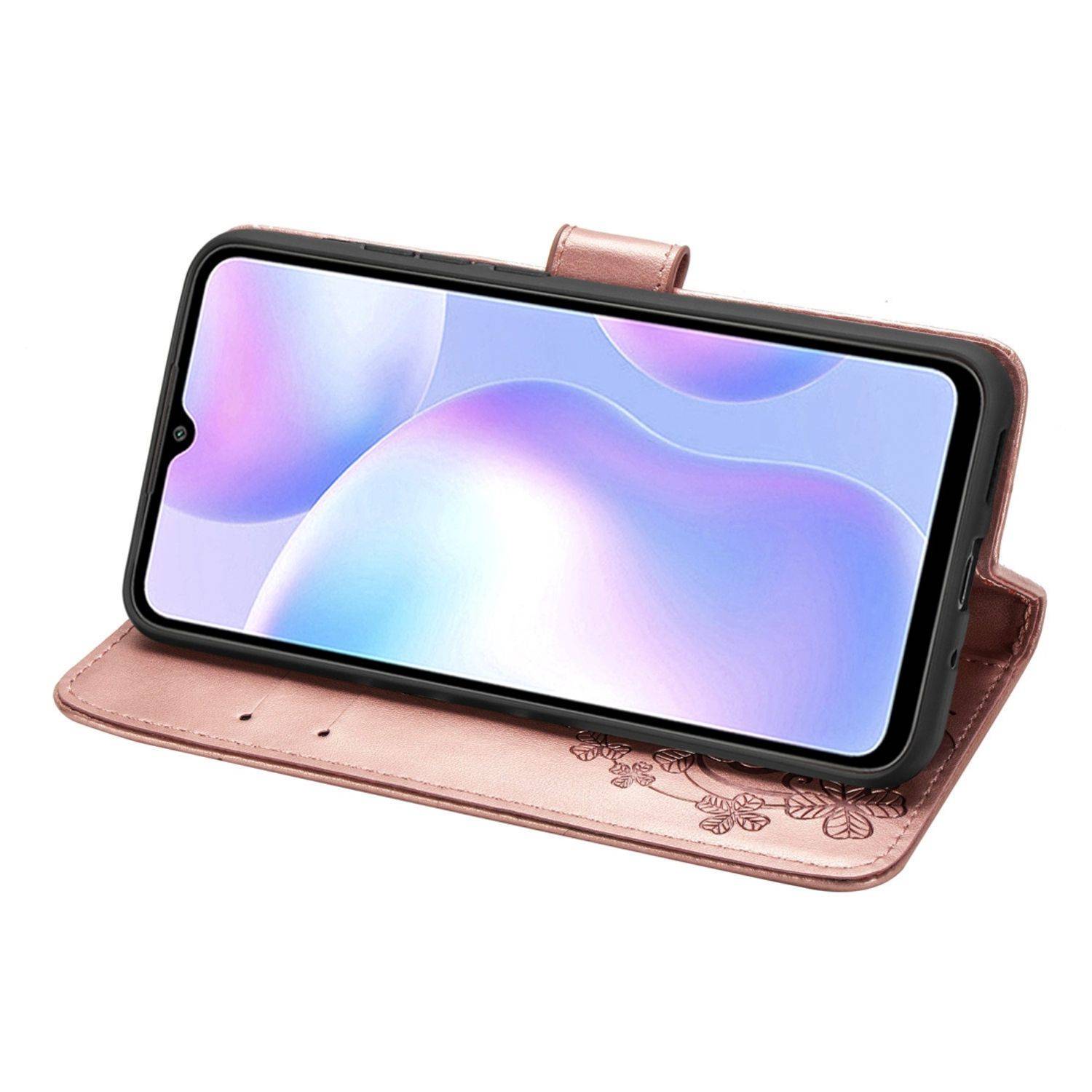 Hülle kompatibel mit Xiaomi Redmi 9A Kunstleder Handyhülle - Handy Case Rosa