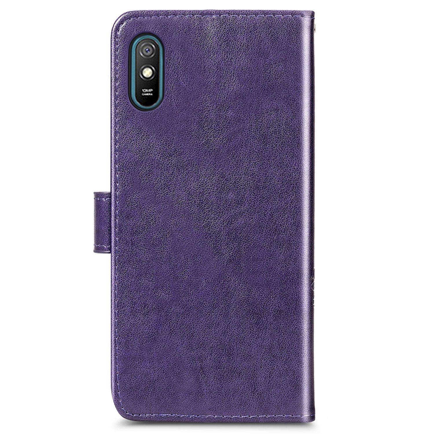 Hülle kompatibel mit Xiaomi Redmi 9A Kunstleder Handyhülle - Handy Case Violett