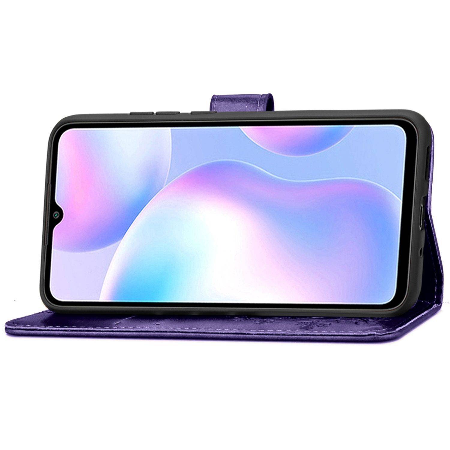 Hülle kompatibel mit Xiaomi Redmi 9A Kunstleder Handyhülle - Handy Case Violett