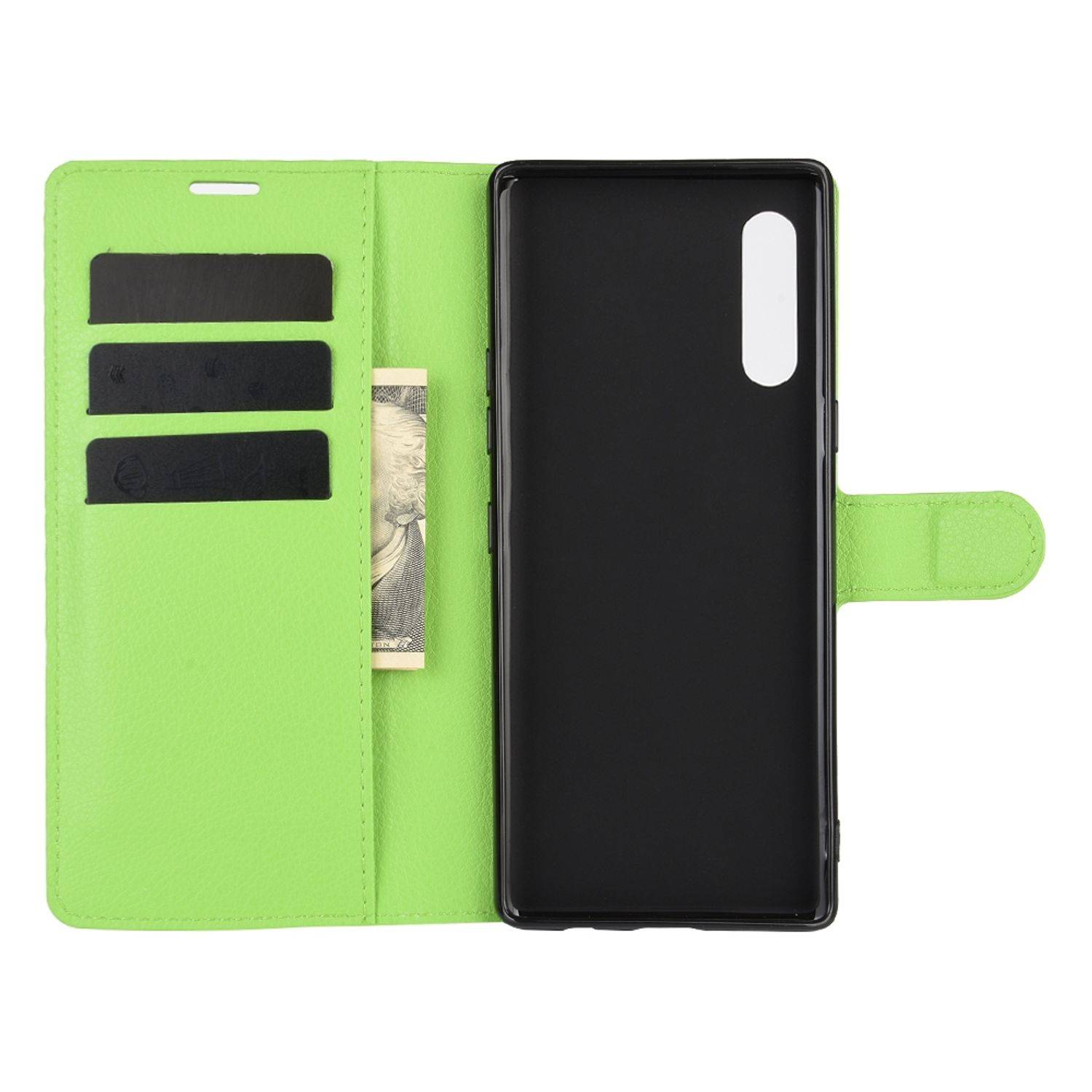 LG Velvet Handyhülle Bookcover Grün