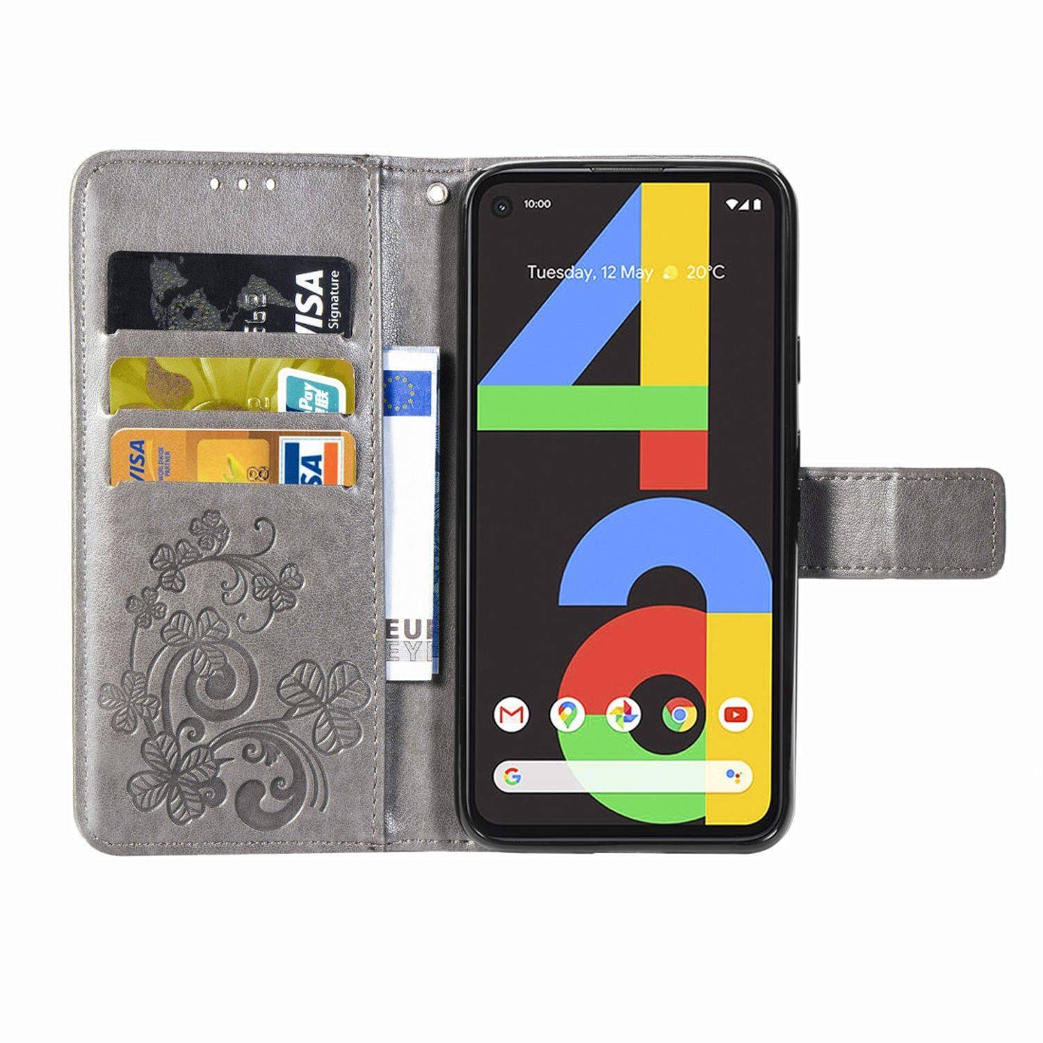 Hülle kompatibel mit Google Pixel 4A Kunstleder Handyhülle - Handy Case Grau