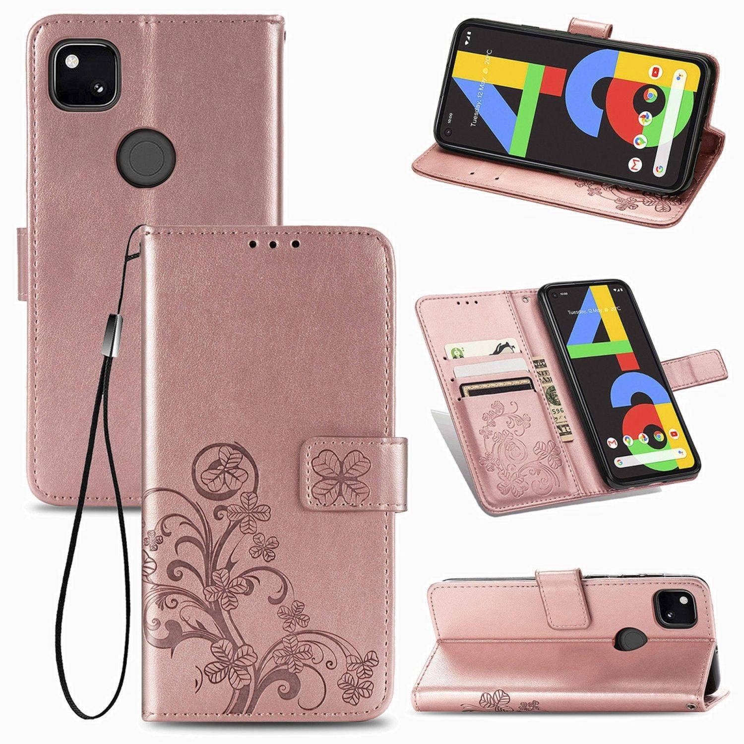 Hülle kompatibel mit Google Pixel 4A Kunstleder Handyhülle - Handy Case Rosa