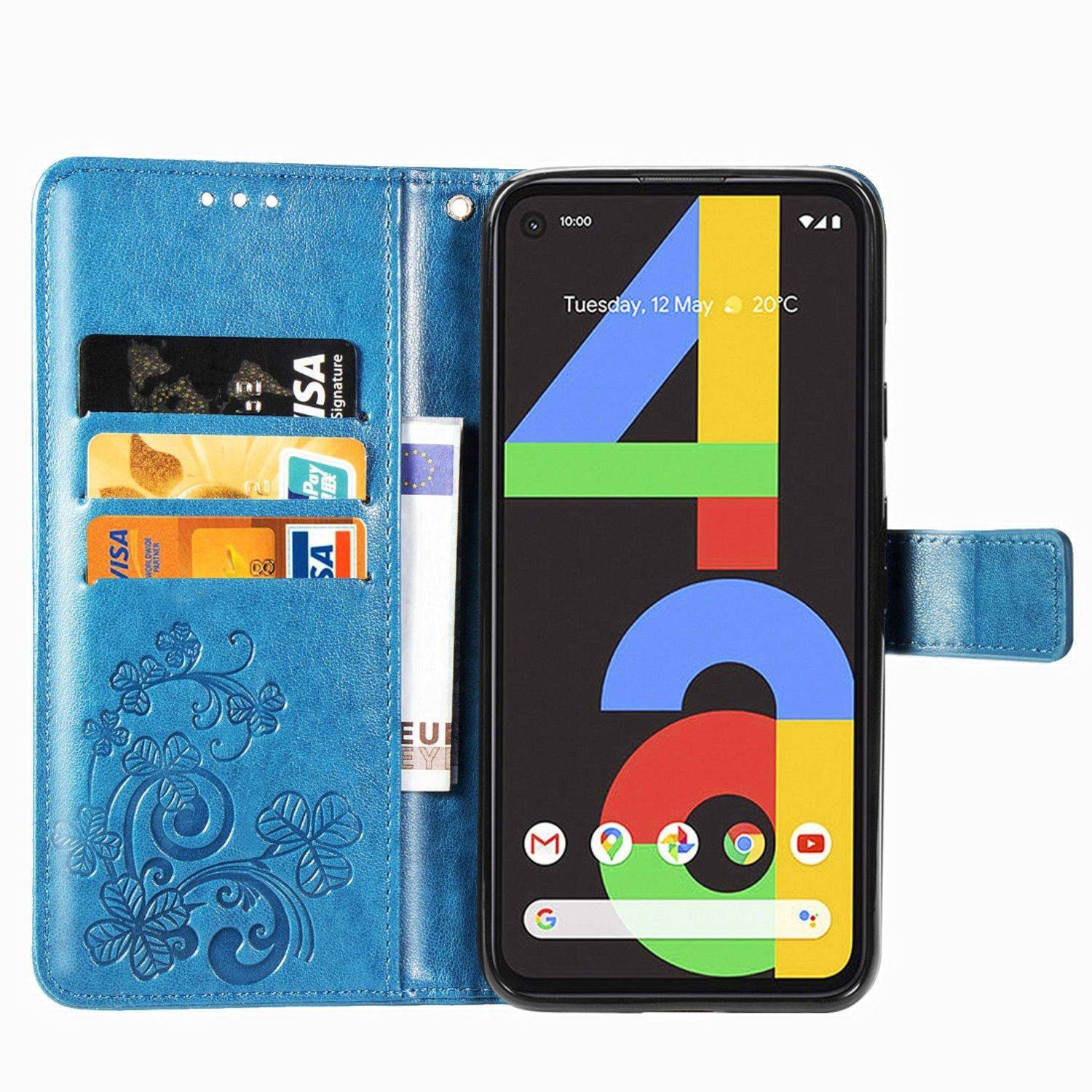 Hülle kompatibel mit Google Pixel 4A Kunstleder Handyhülle - Handy Case Blau